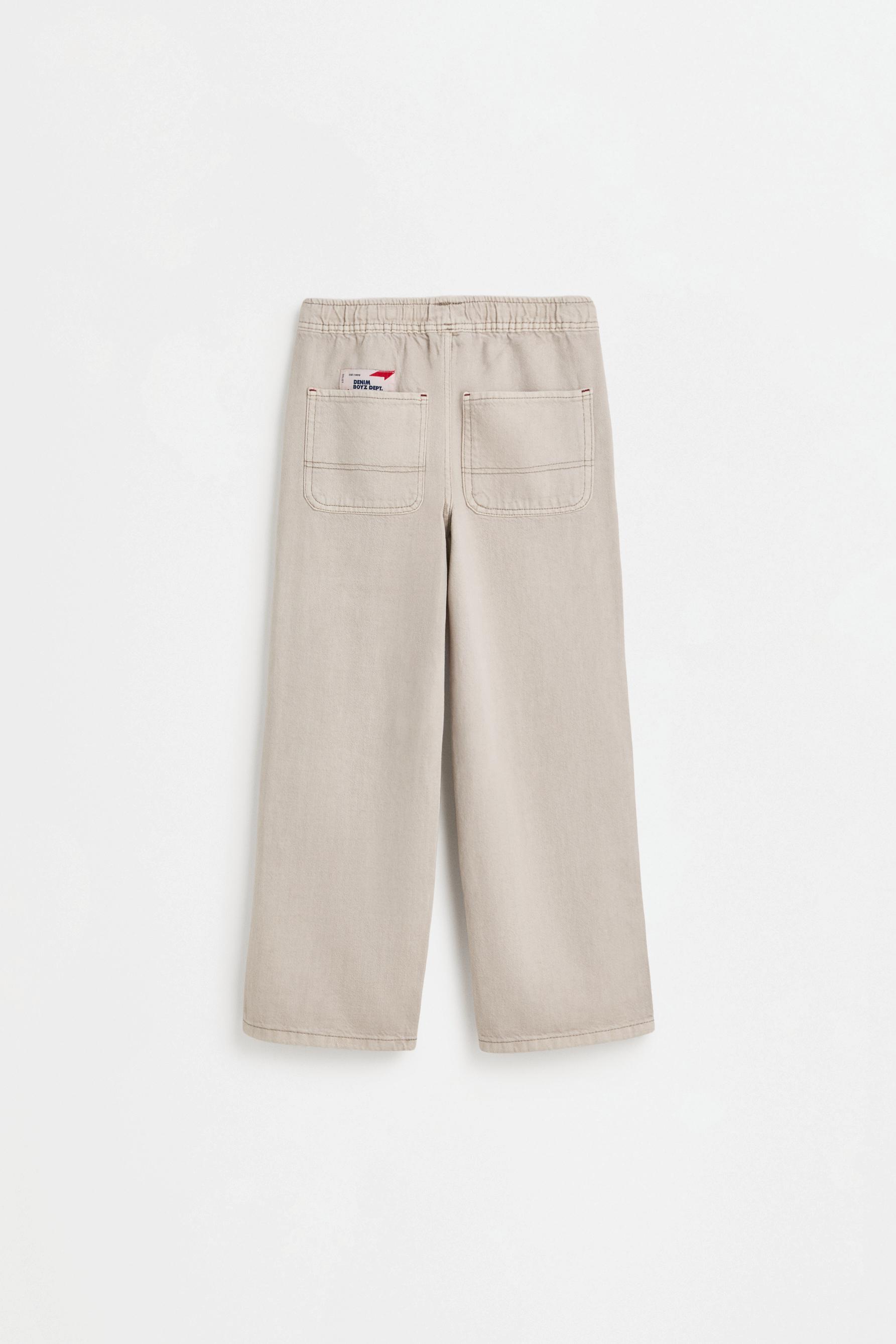 Wide-leg jogger jeans — ECRU