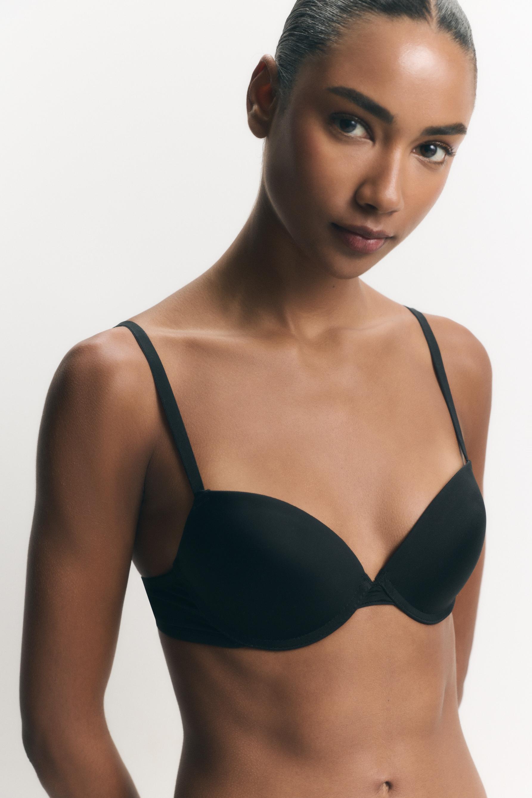 Microfibre classic push-up bra — BLACK