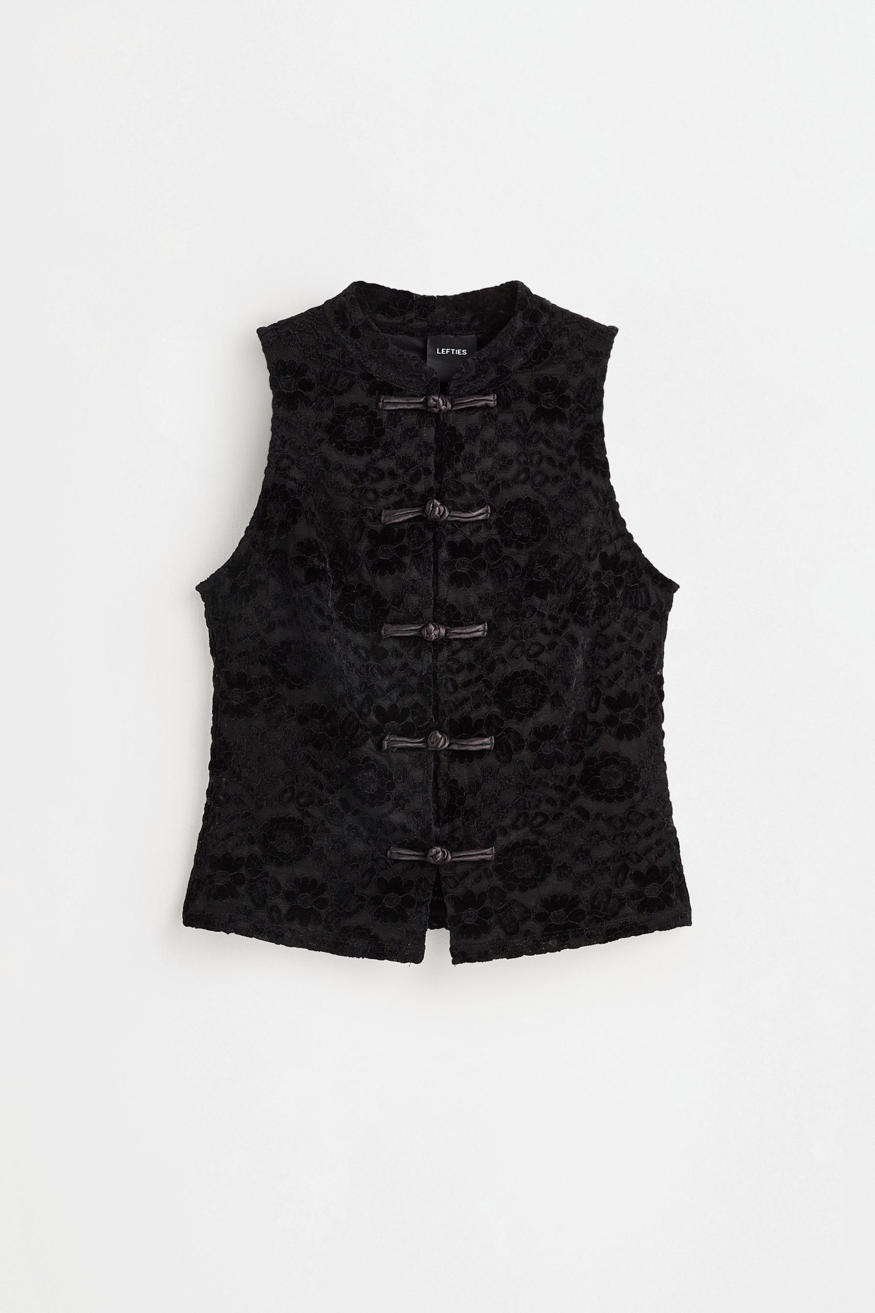 Chaleco cuello mao textura
