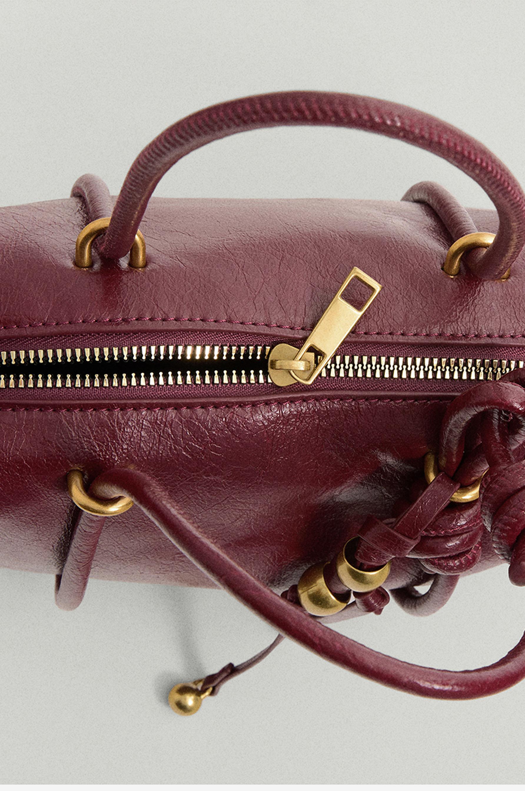 Mini bowling shoulder bag — BURGUNDY