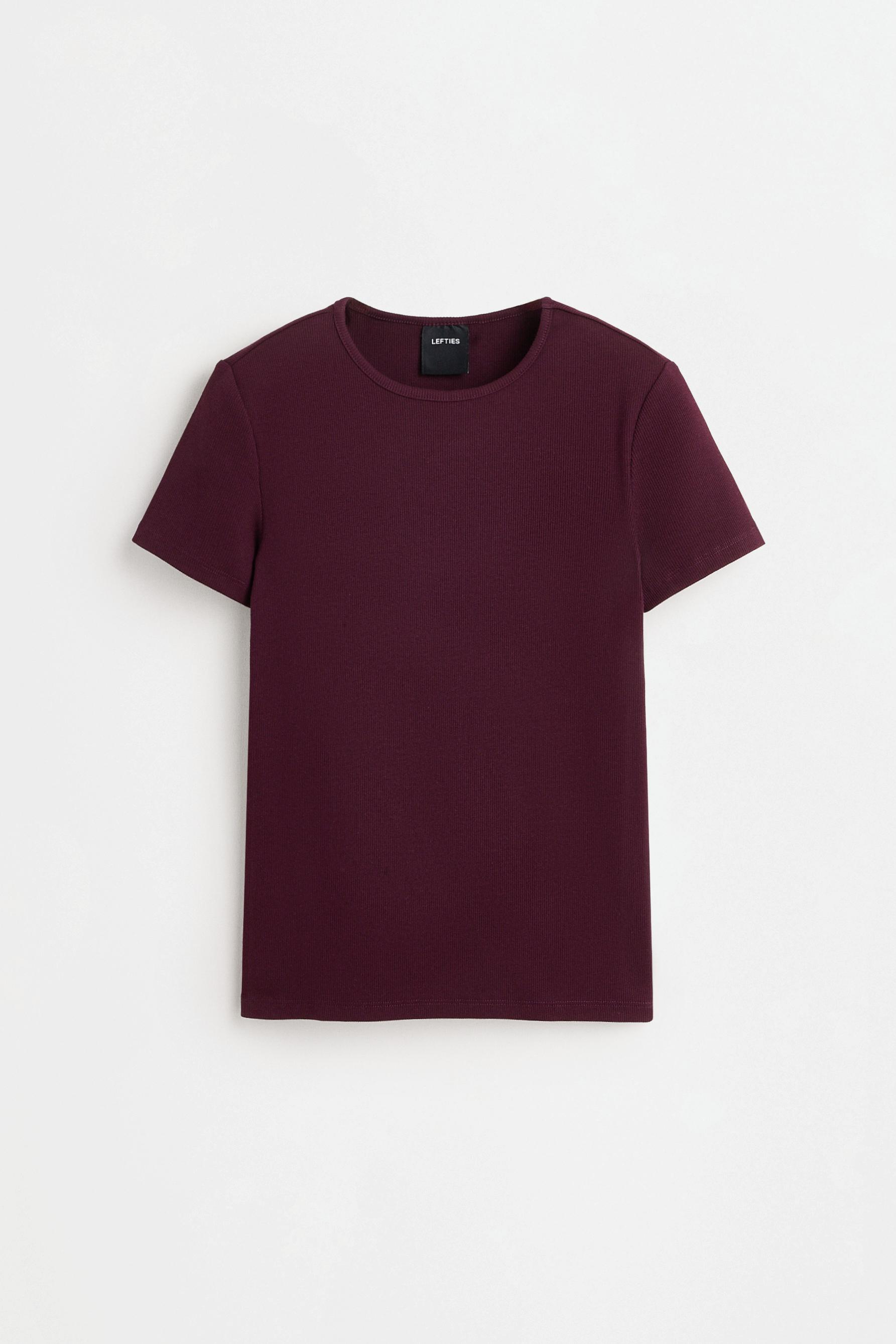 Ribbed T-shirt — MAROON