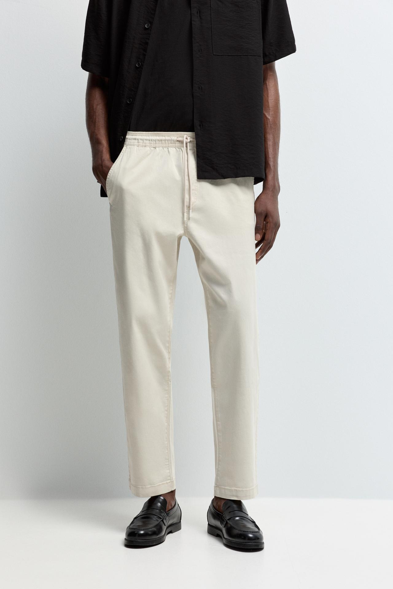 Slim fit jogger trousers — ECRU