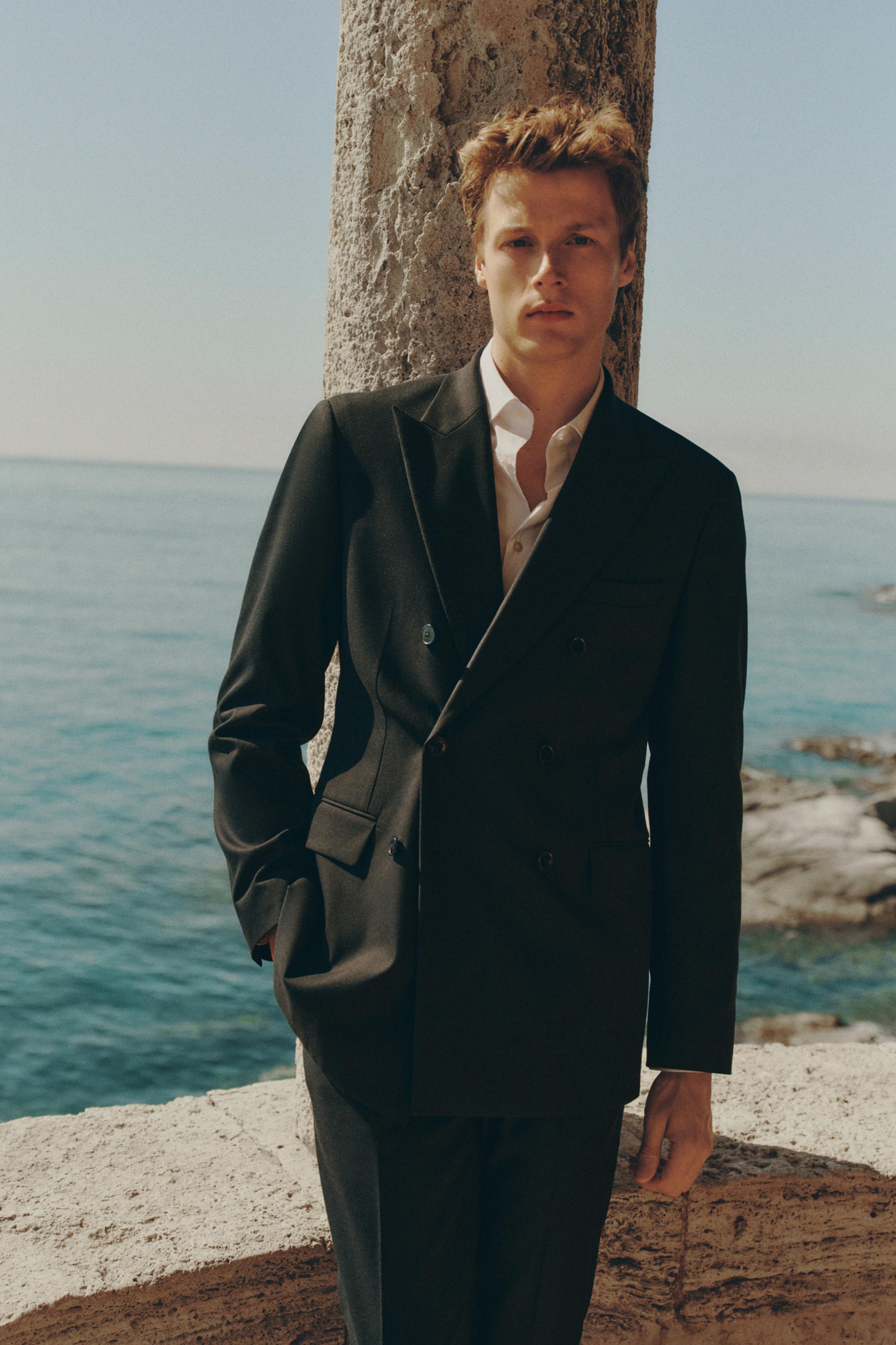 Slim fit suit trousers — NAVY