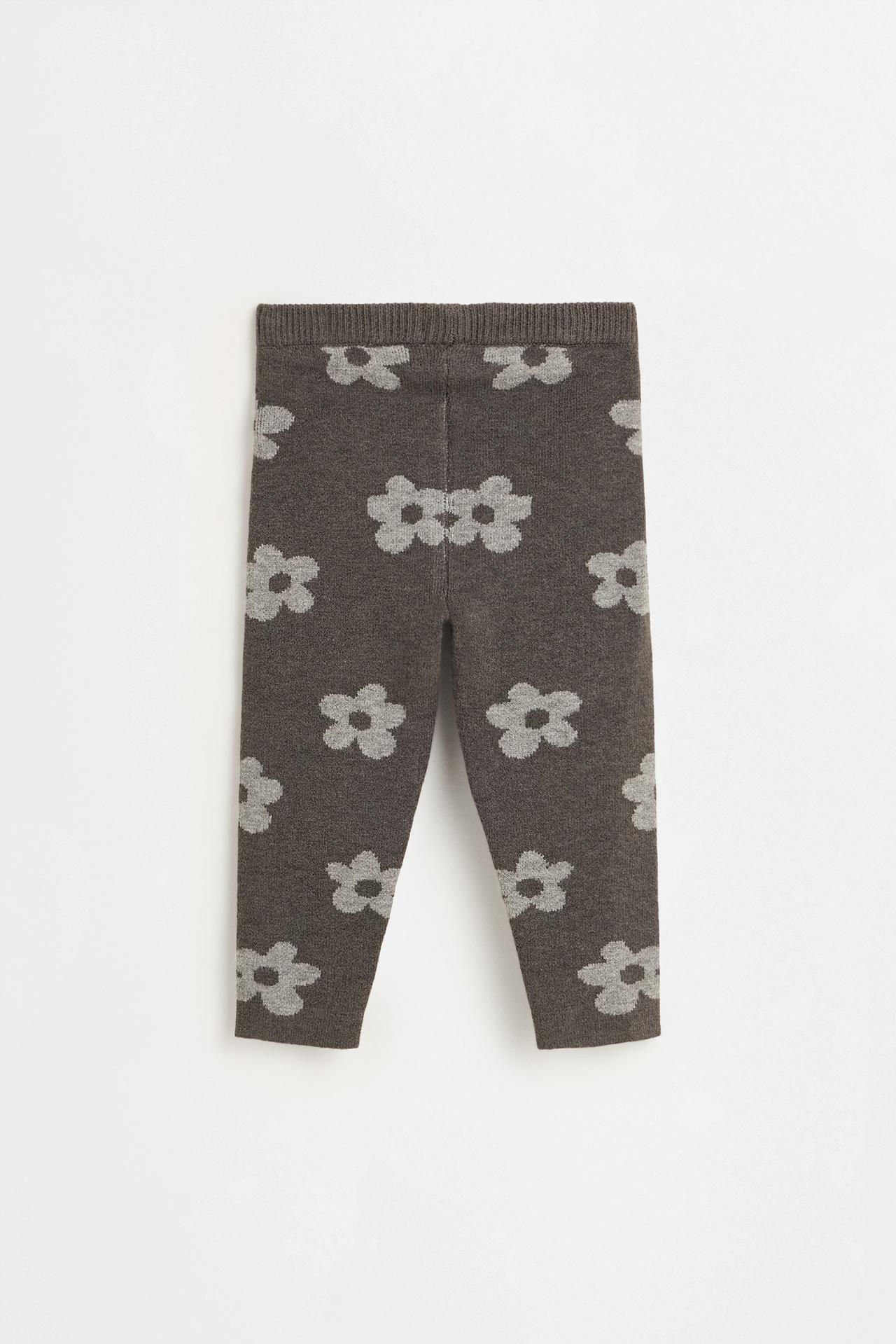 Knit sweater and animal print leggings co-ord — GREY