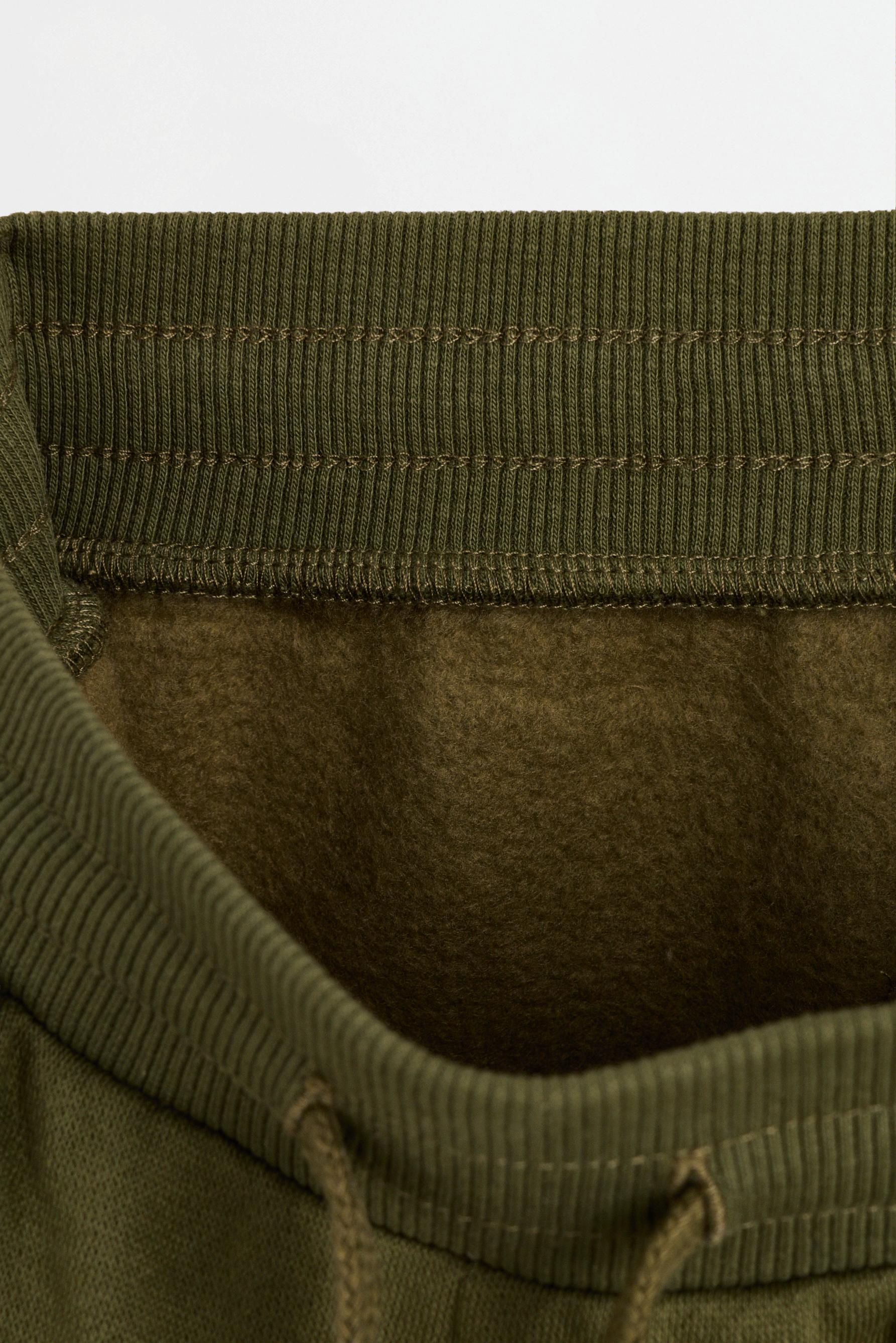 Plush cargo joggers — KHAKI
