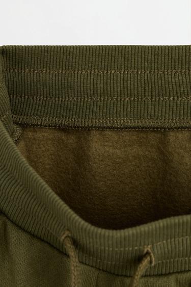 Plush cargo joggers — KHAKI 4