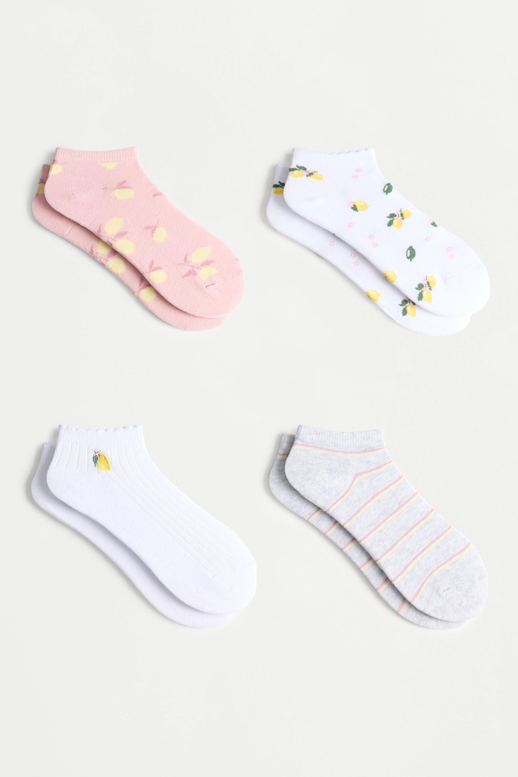 4-pack of ankle socks — PINKISH WHITE