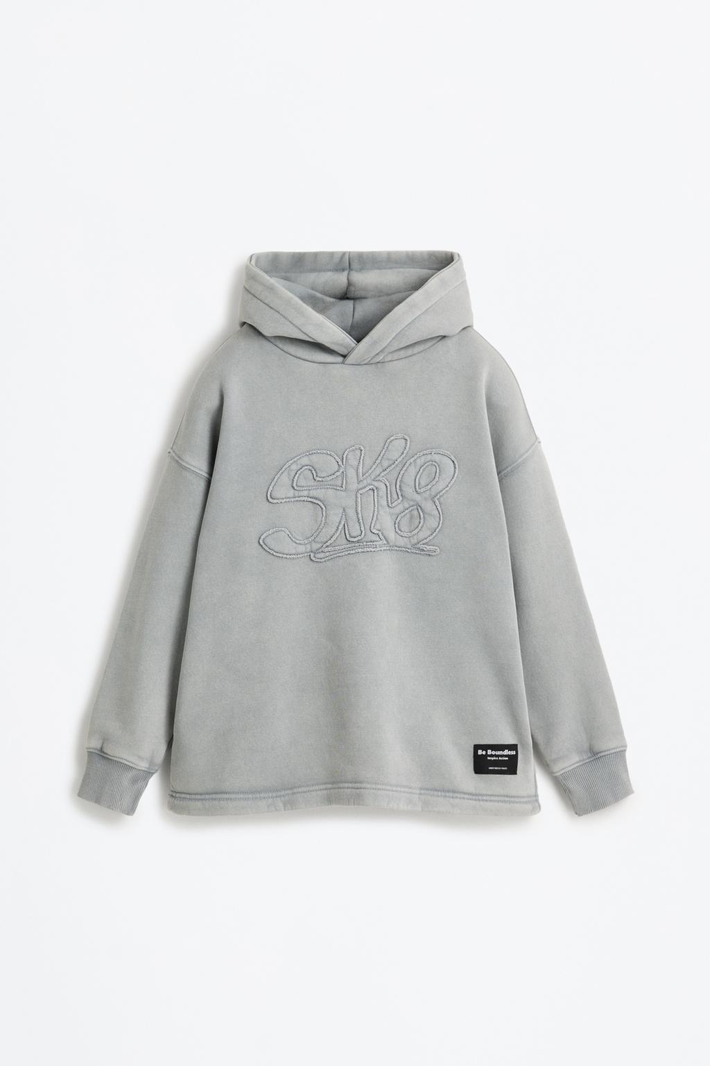 Washed-effect sweatshirt with embroidery