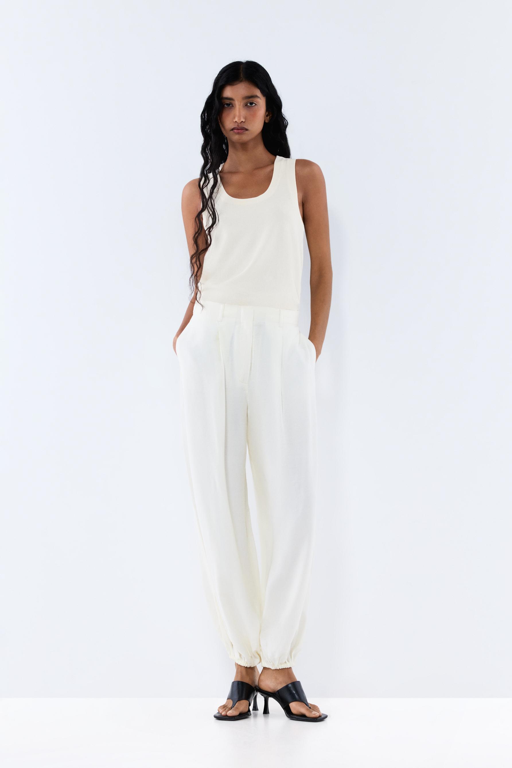 Rustic sarouel trousers — OFF WHITE