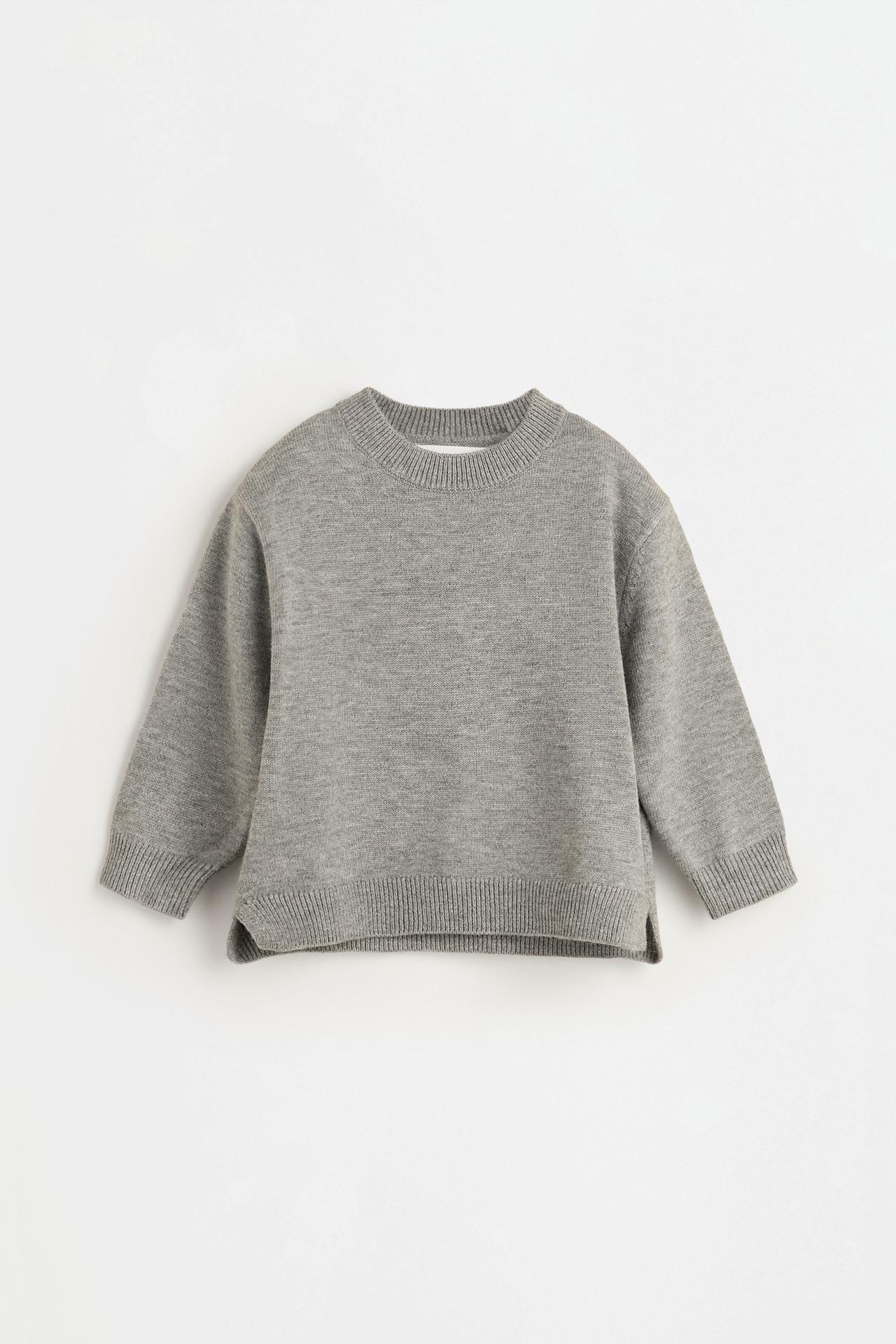 Knit sweater and animal print leggings co-ord — GREY