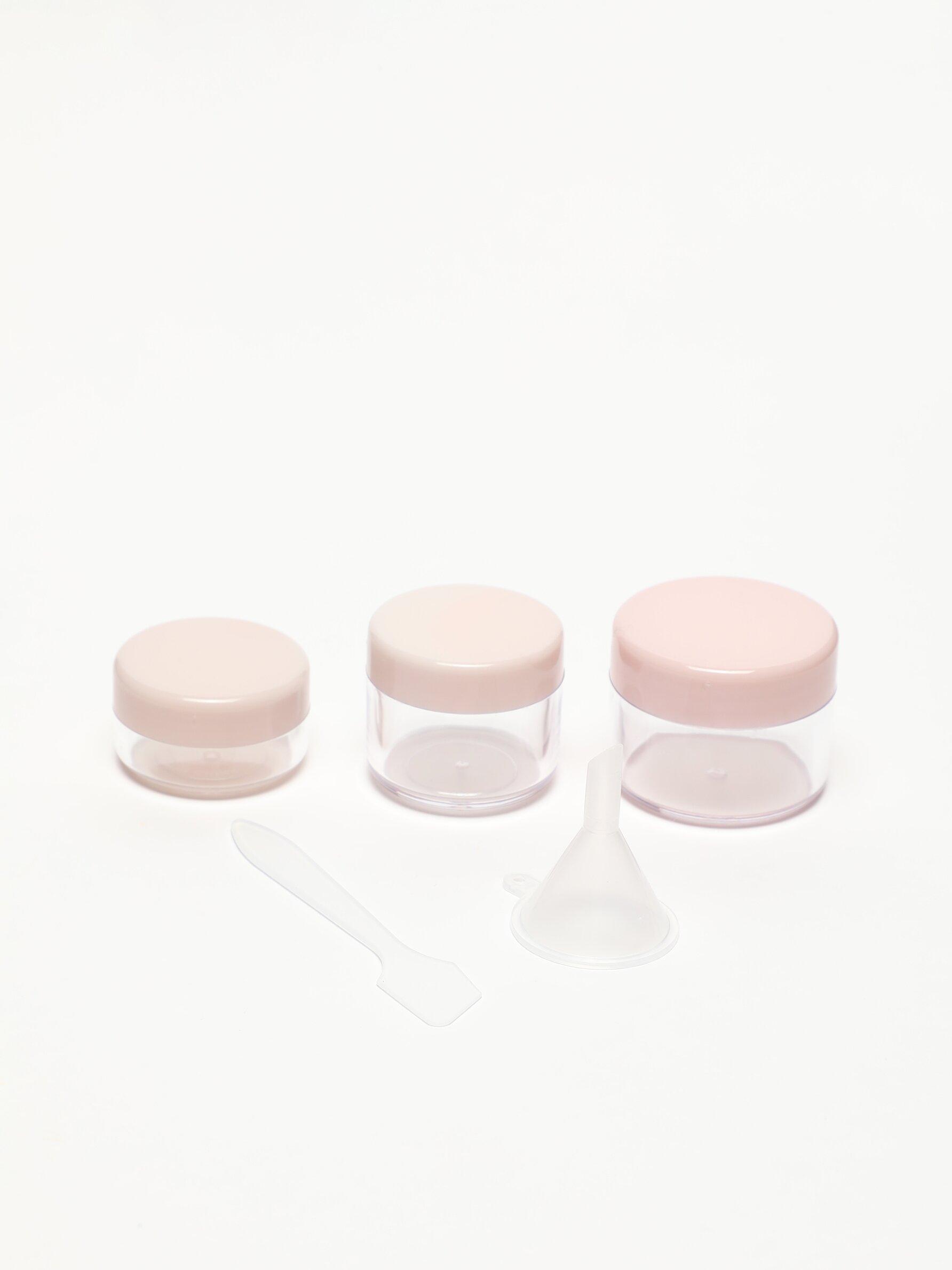 7-piece reusable travel bottle set — PINK