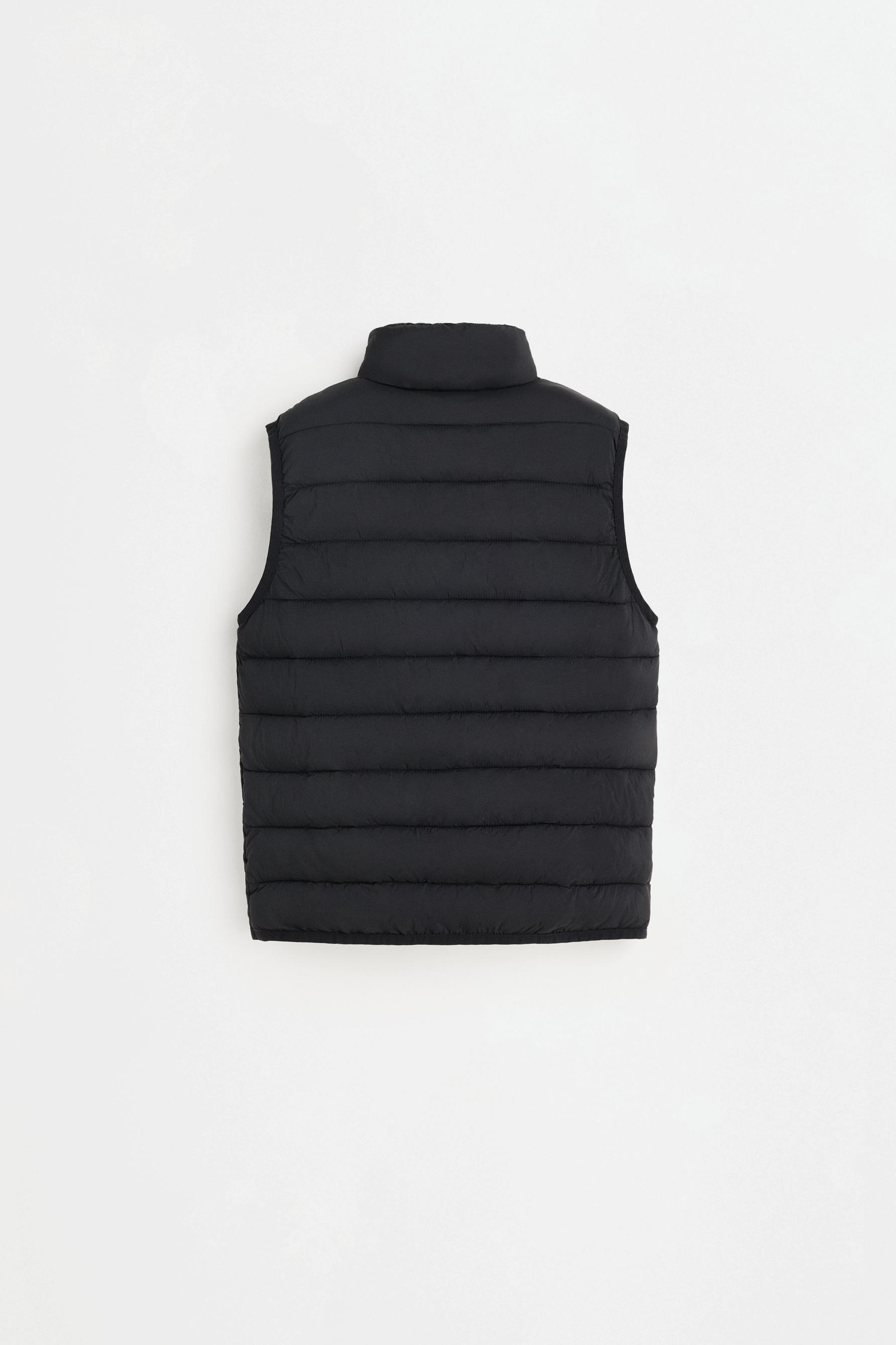Lightweight quilted gilet — BLACK