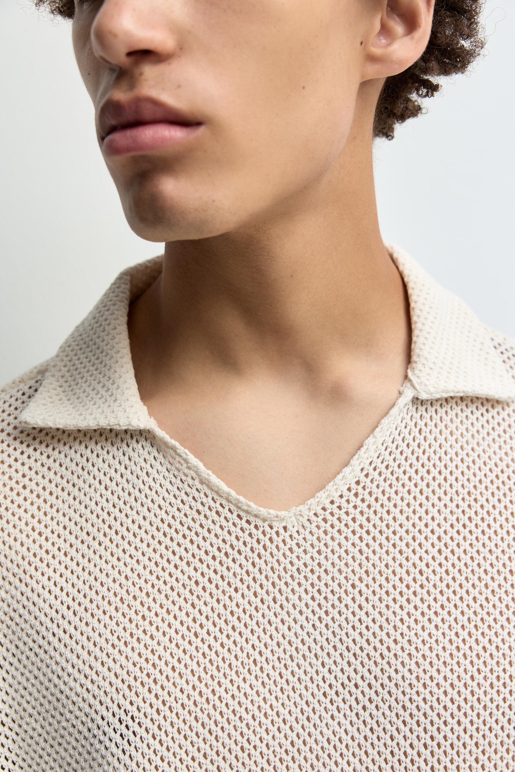 Mesh polo shirt — BUTTER