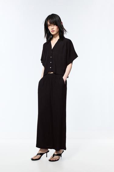 Textured culottes — BLACK 2