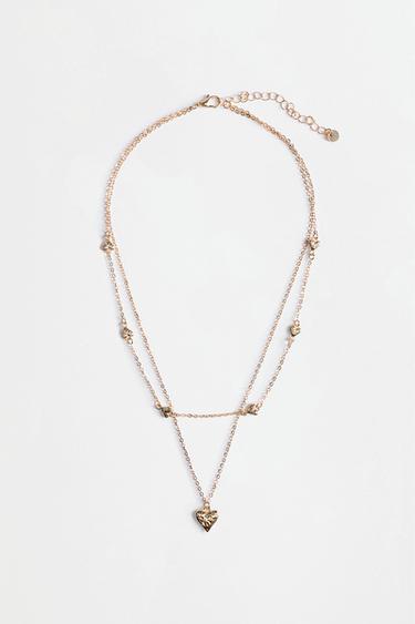 Multi-layer heart necklace — GOLD 2