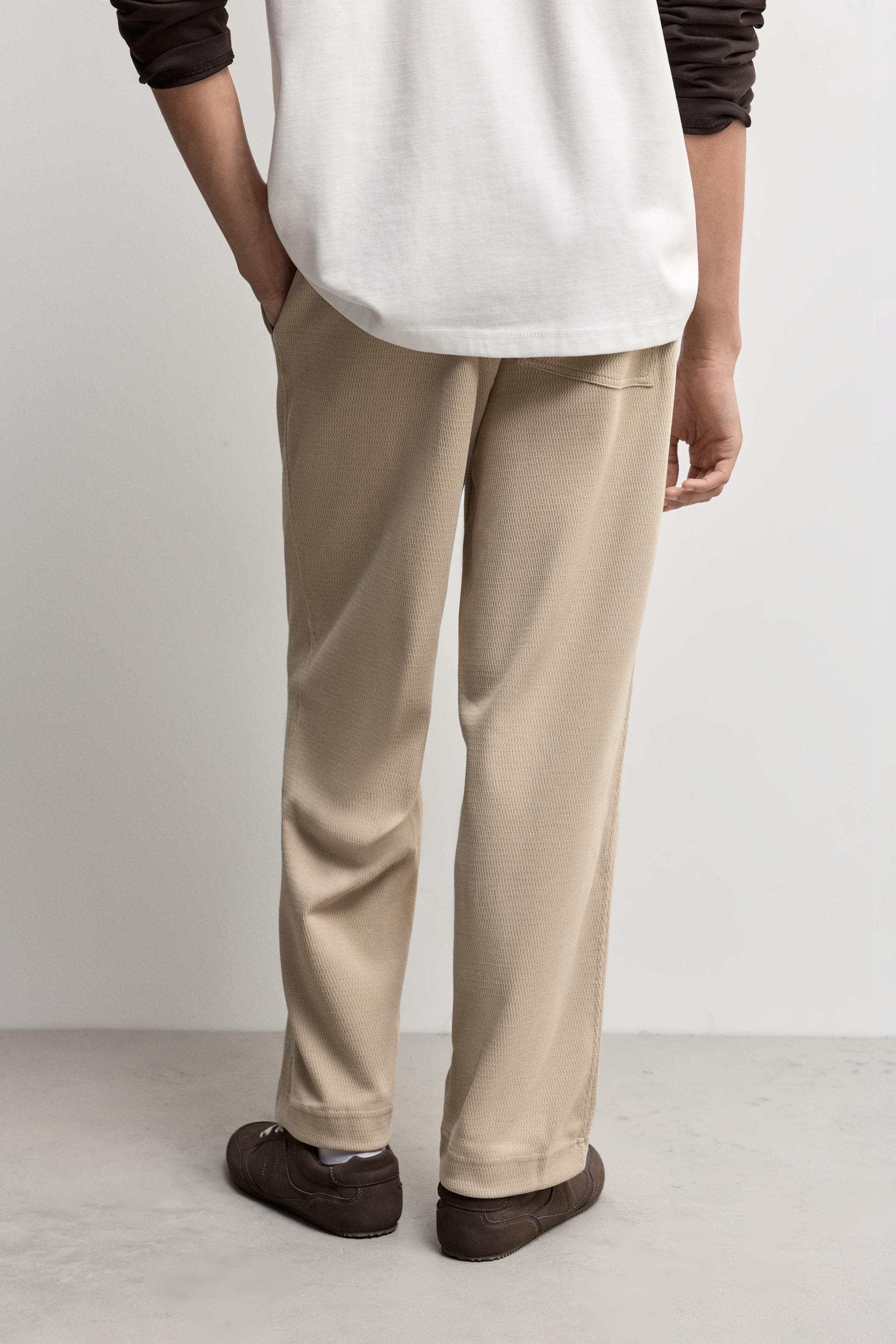 Textured tracksuit bottoms — PALE SAND