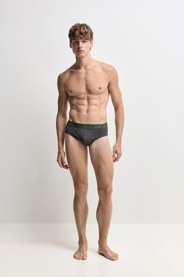 Text-Detail Briefs (Pack of 5) — GREEN 1