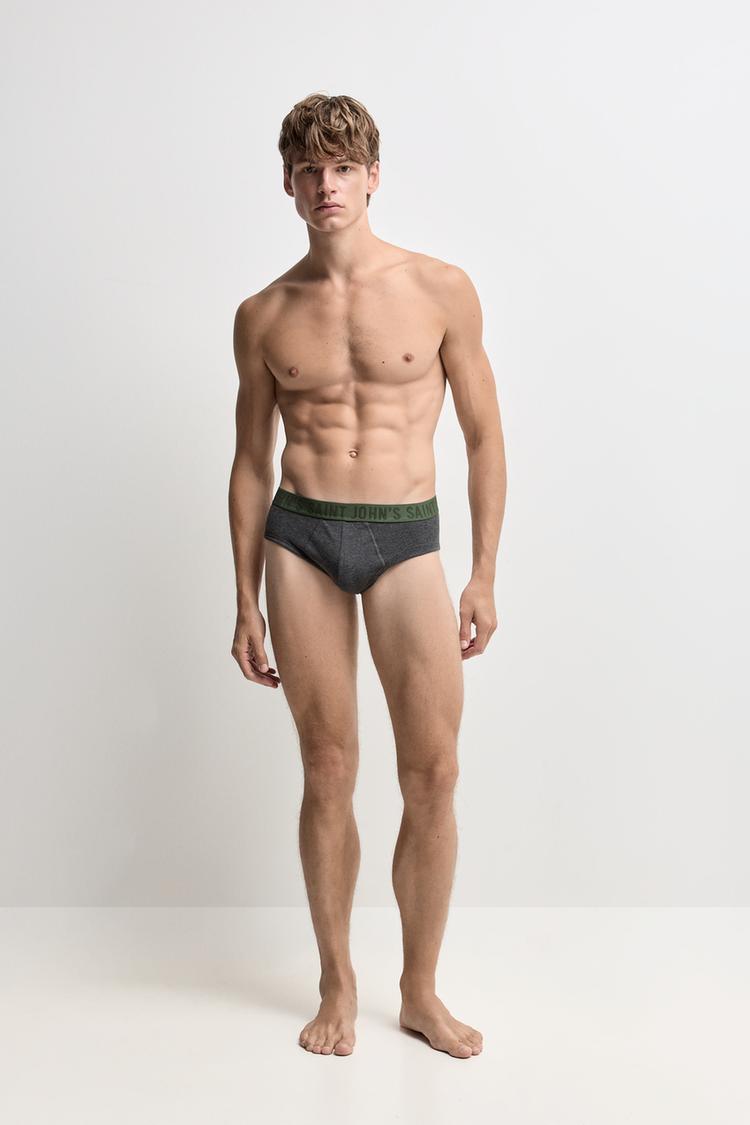 Text-Detail Briefs (Pack of 5) — GREEN