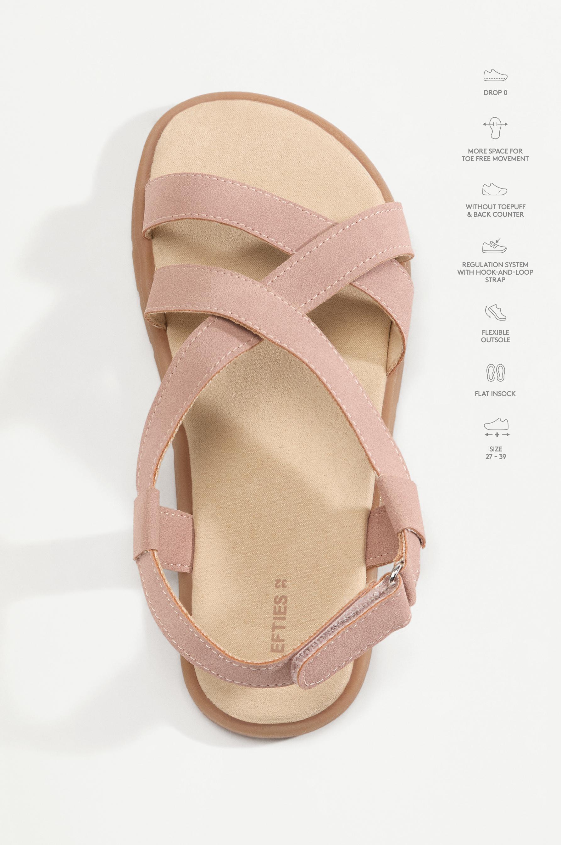 FAUX SUEDE BAREFOOT SANDALS — PINK