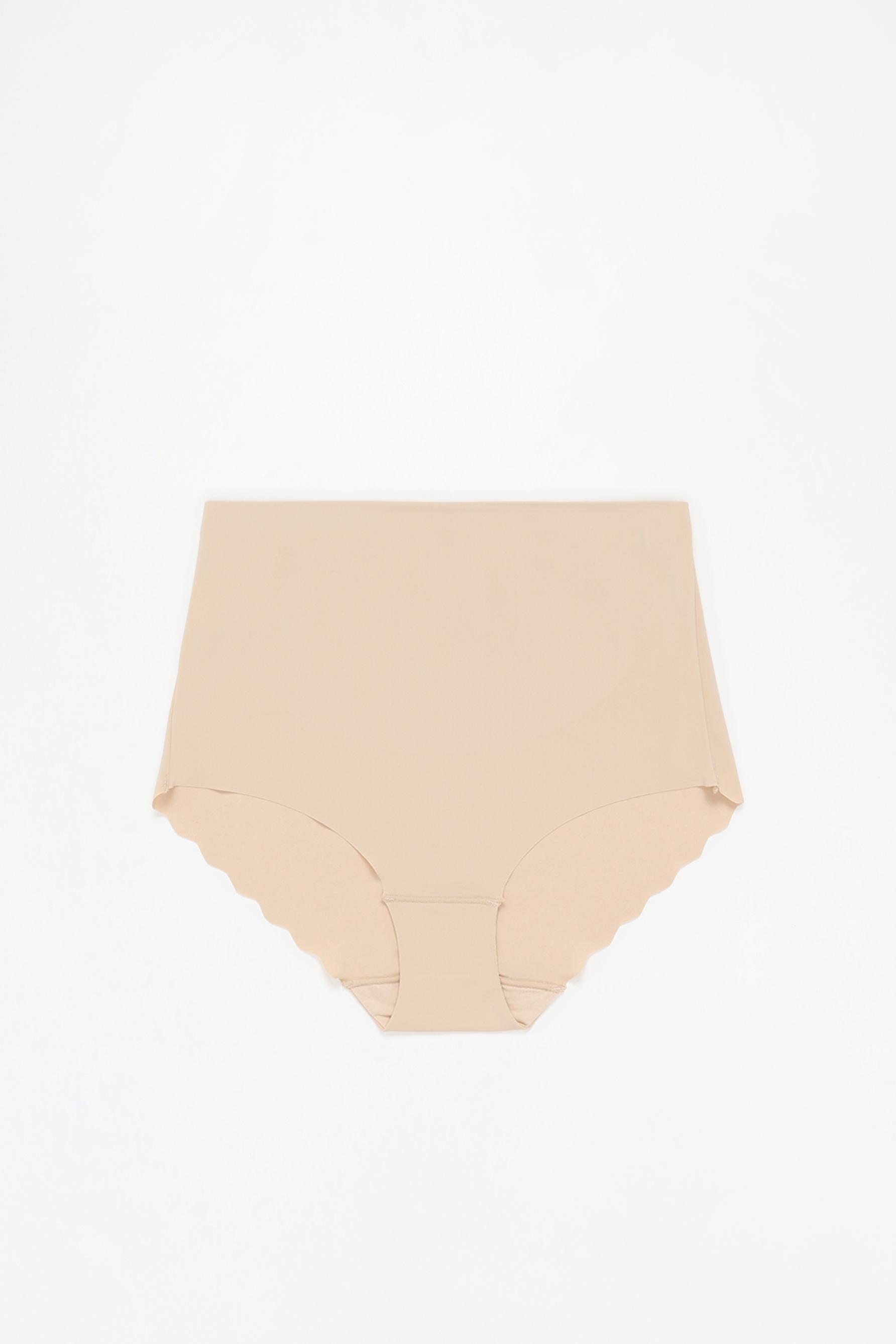 Microfibre shapewear high-waist briefs — ECRU