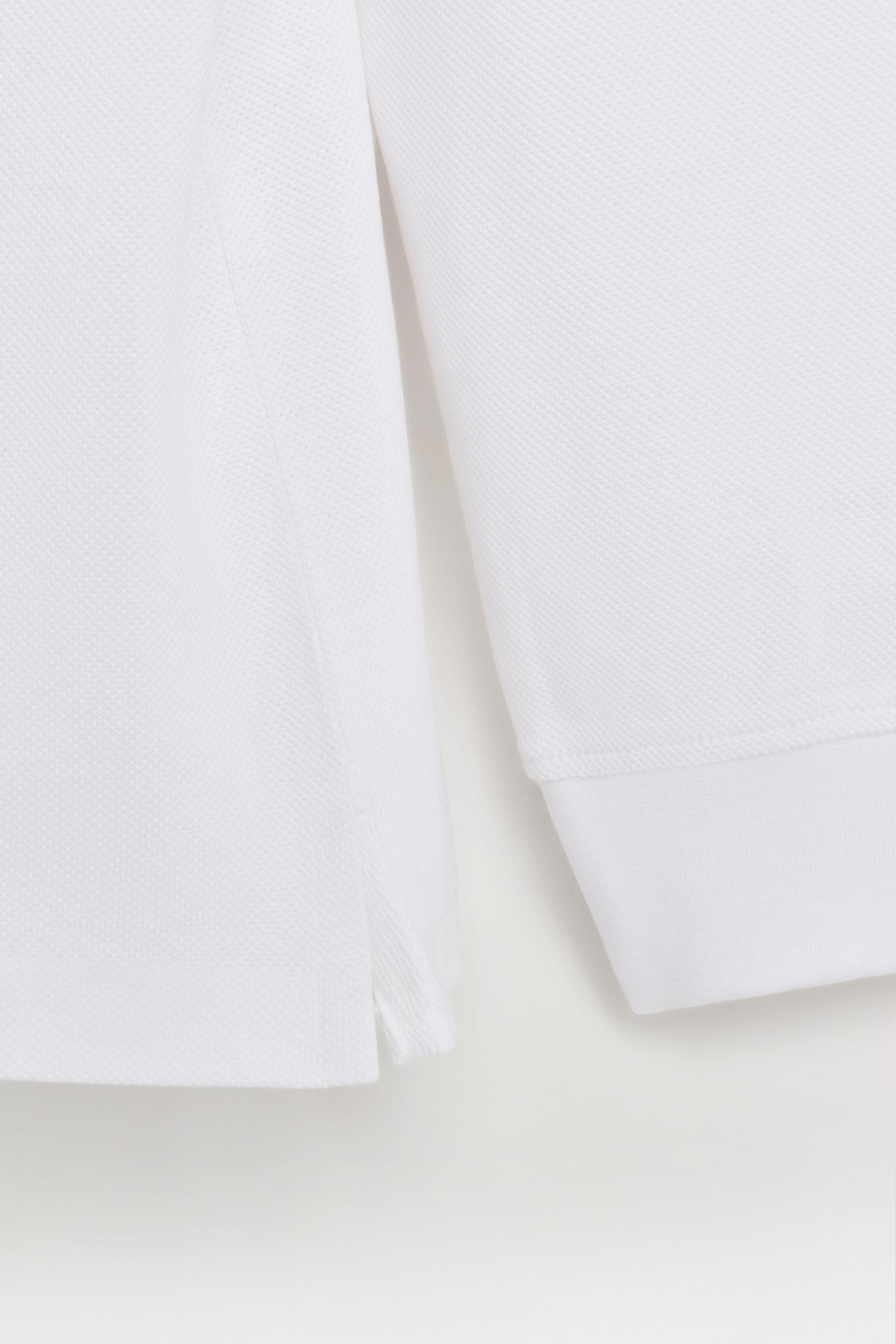 Basic long sleeve polo shirt — WHITE
