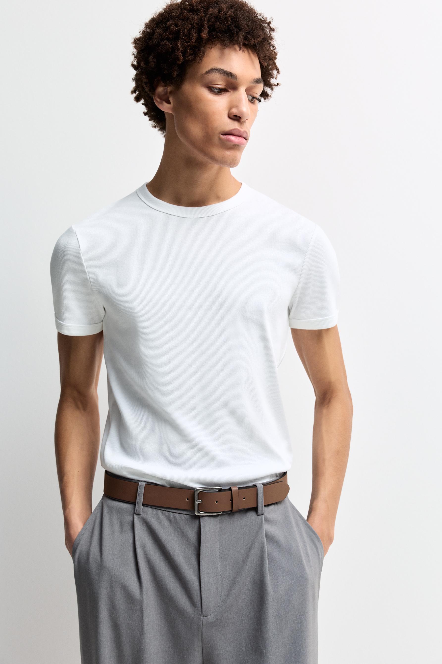 Rib T-shirt — OFF WHITE
