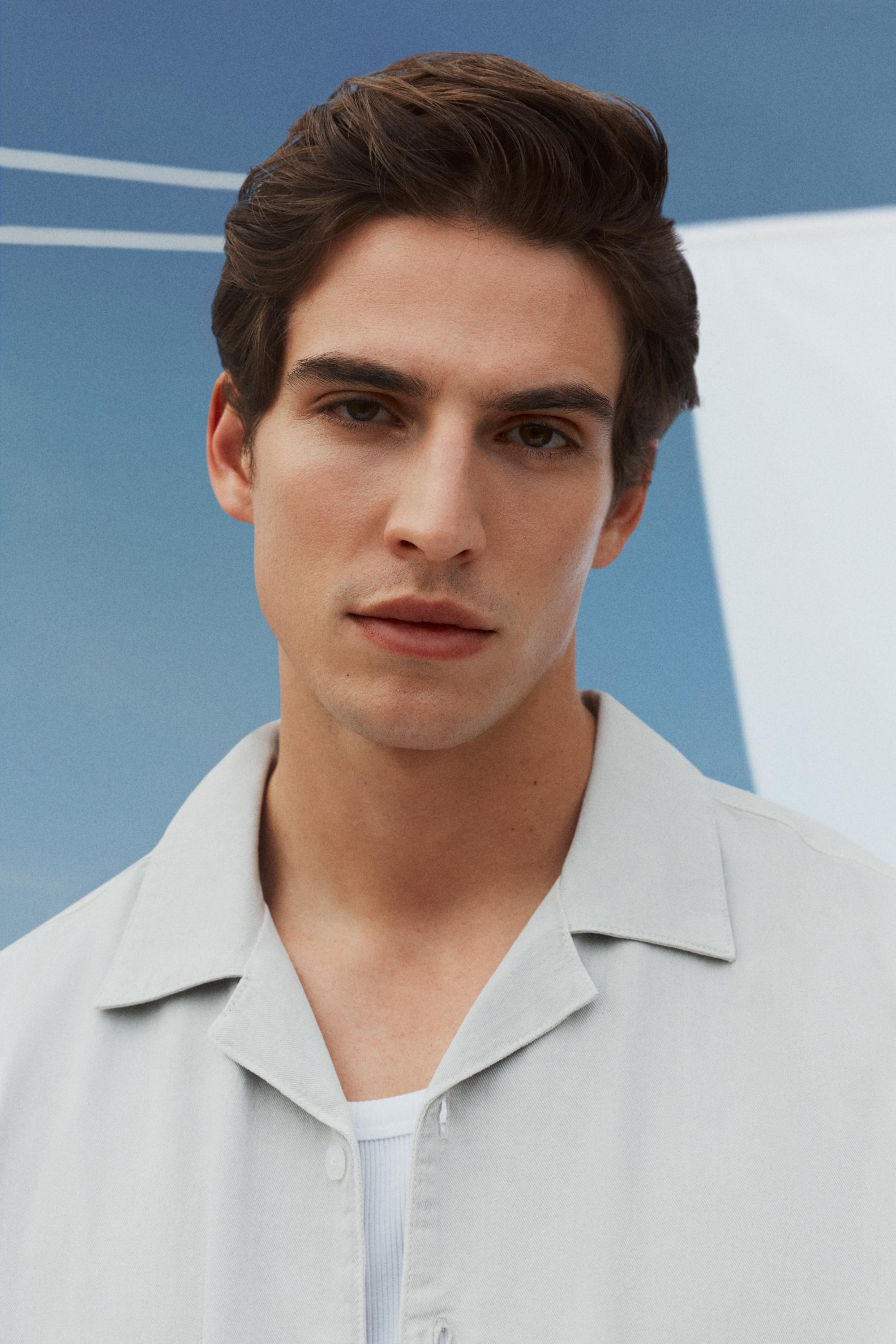 Denim resort shirt — PALE GREY