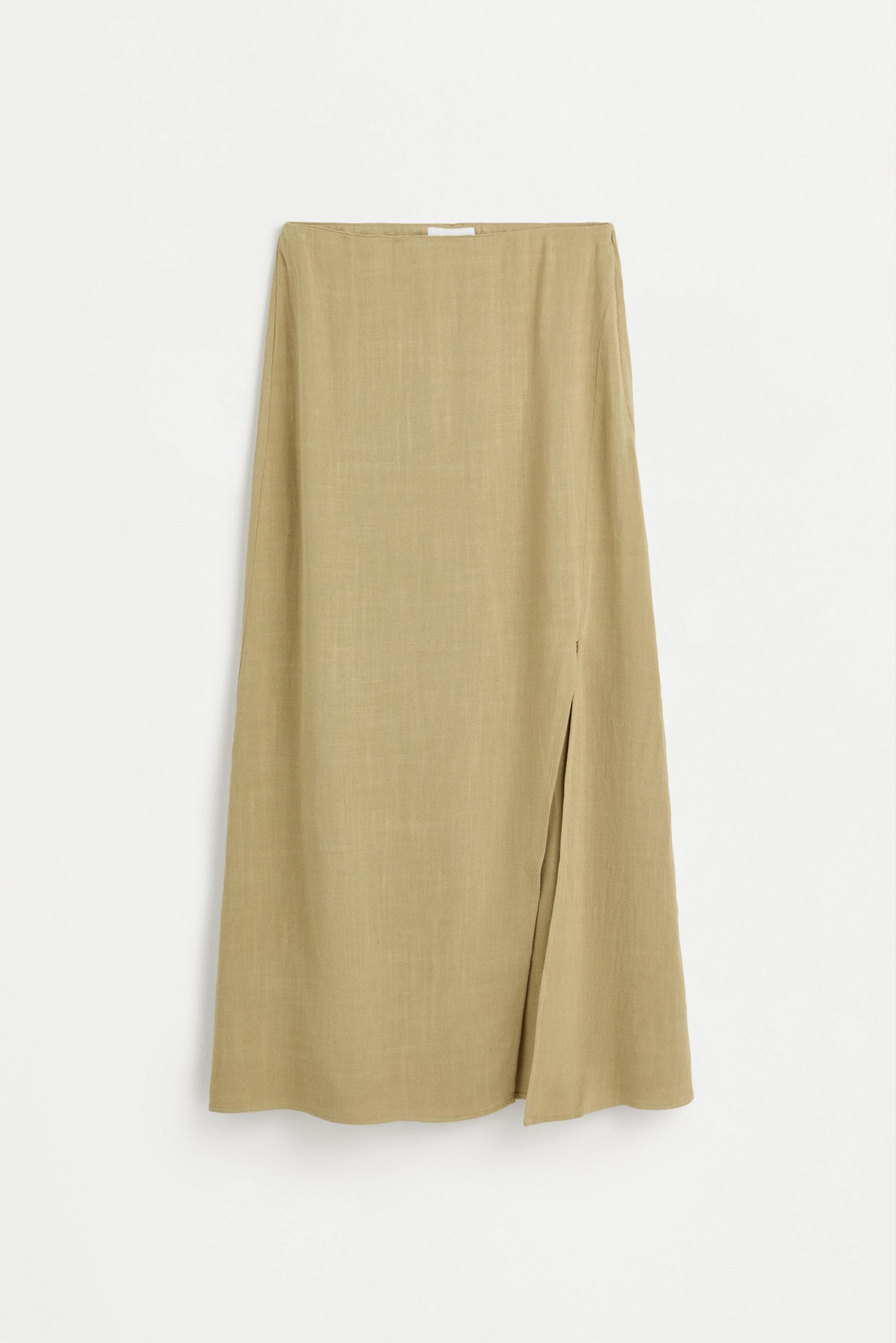 Rustic midi skirt — PALE KHAKI