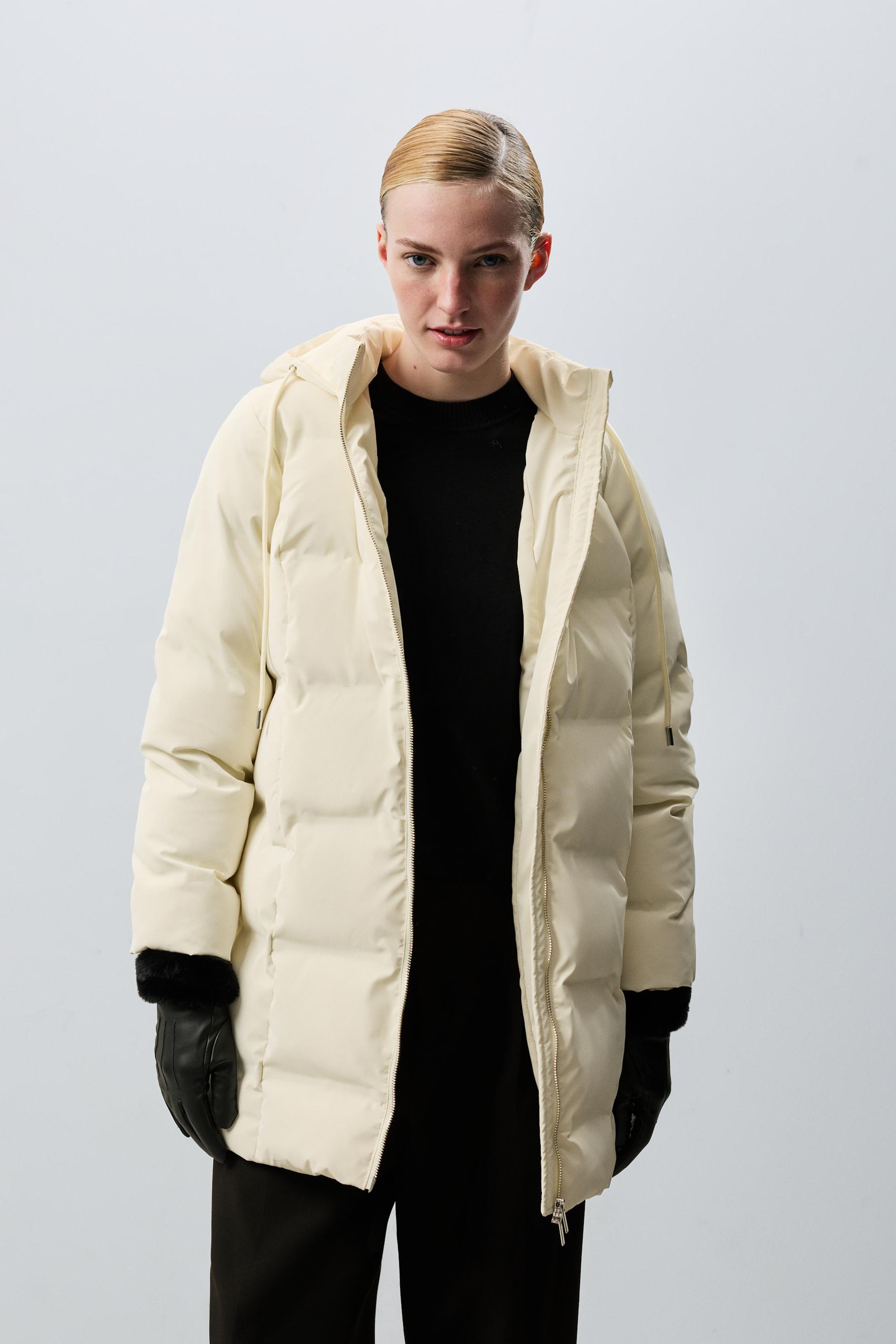 Abrigo largo acolchado capucha