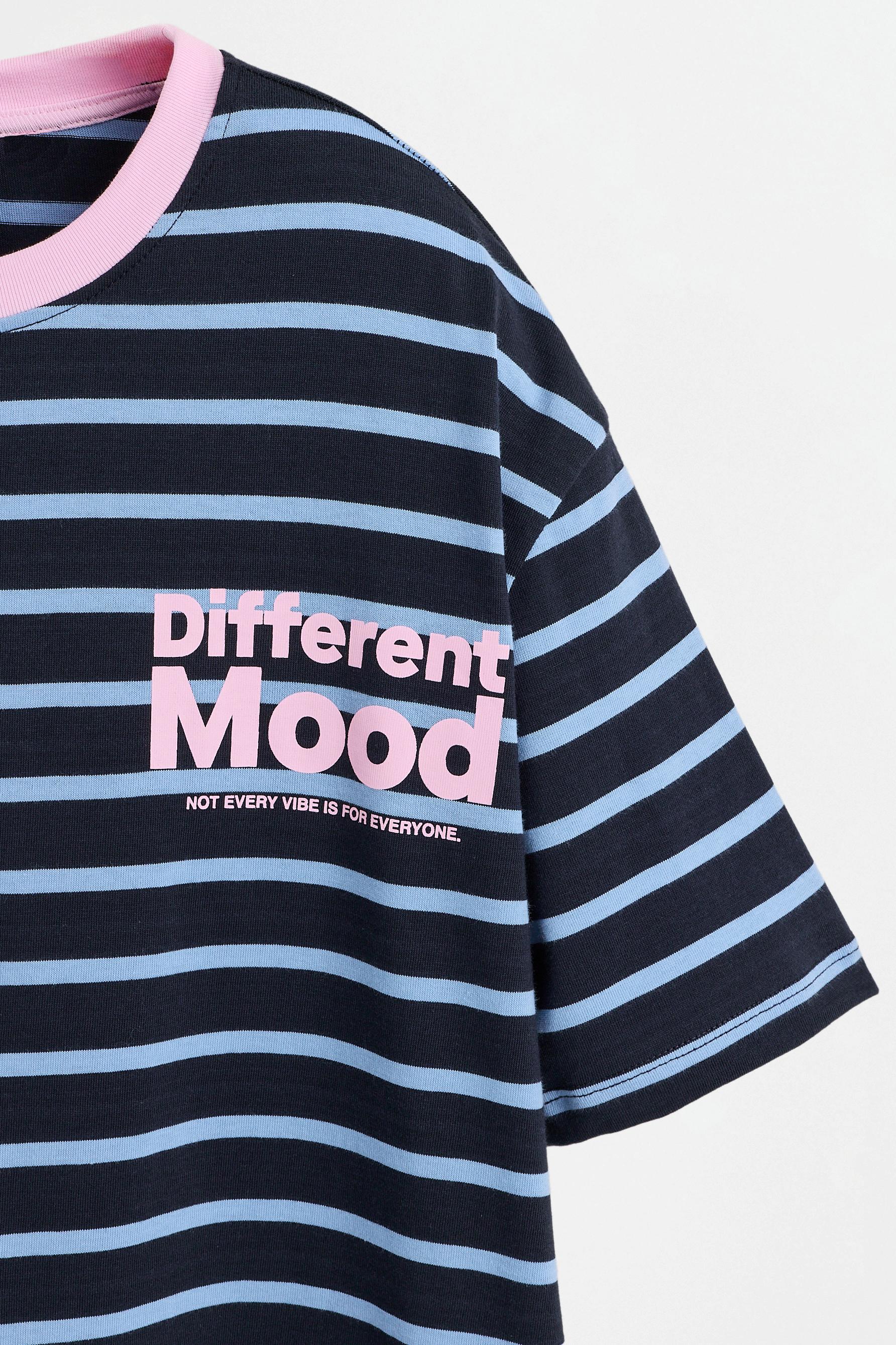 Printed boxy T-shirt — NAVY