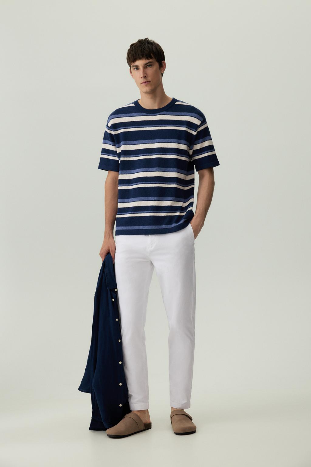 Textured chino trousers
