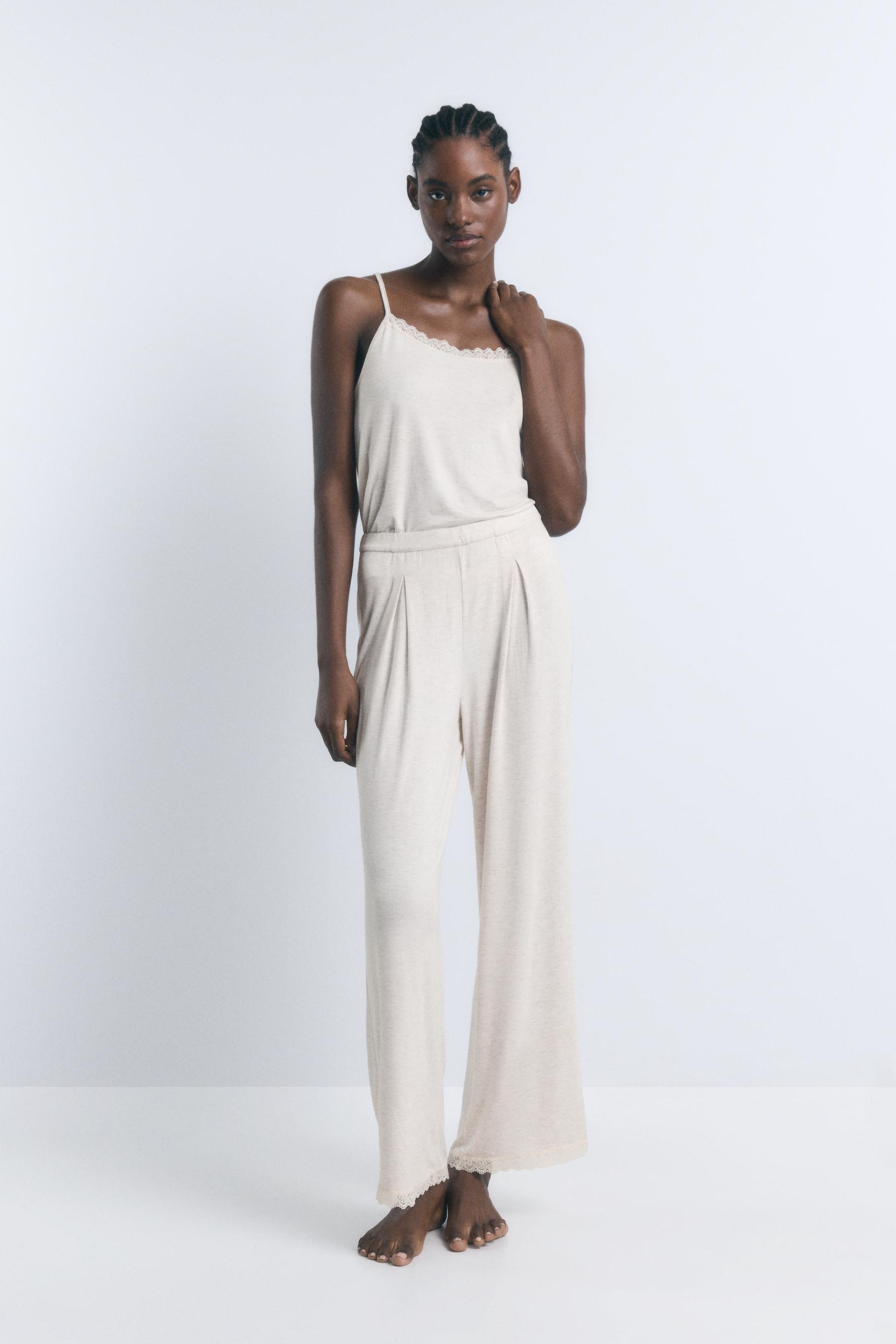 Pantalón pijama culotte encaje