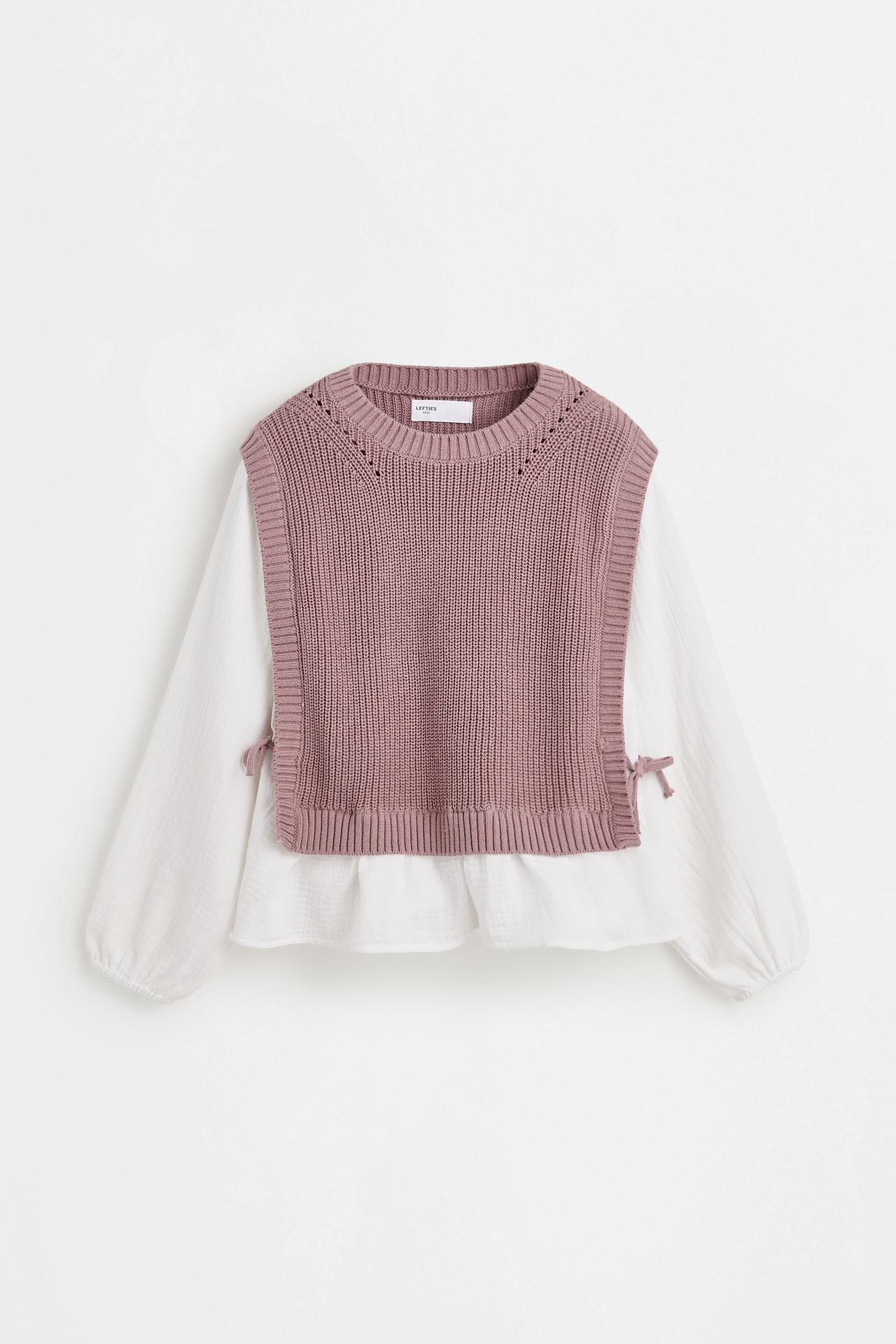 Knit Vest and Blouse Co-ord — CHALK PINK