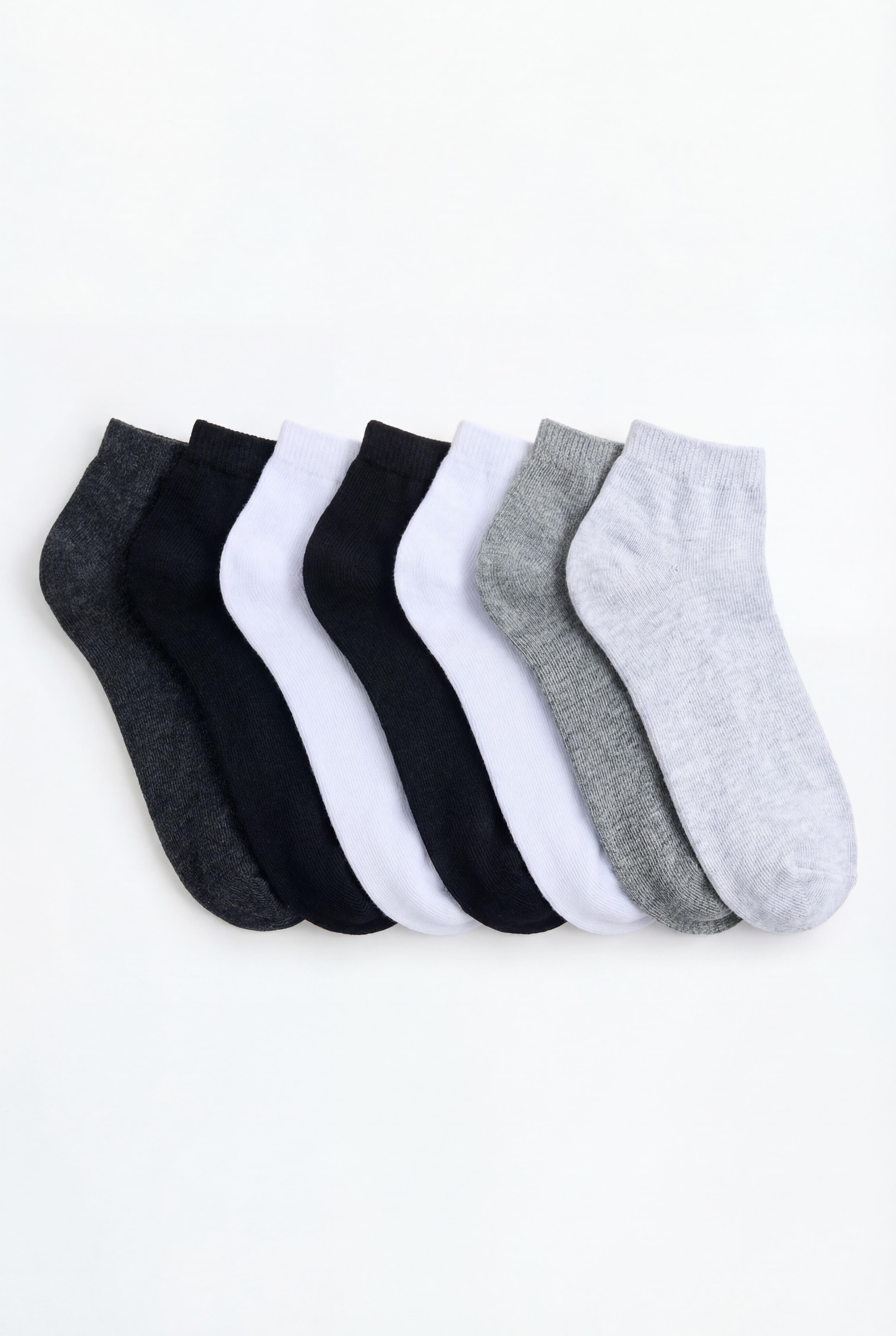 Basic short socks (7-pack) — GREY