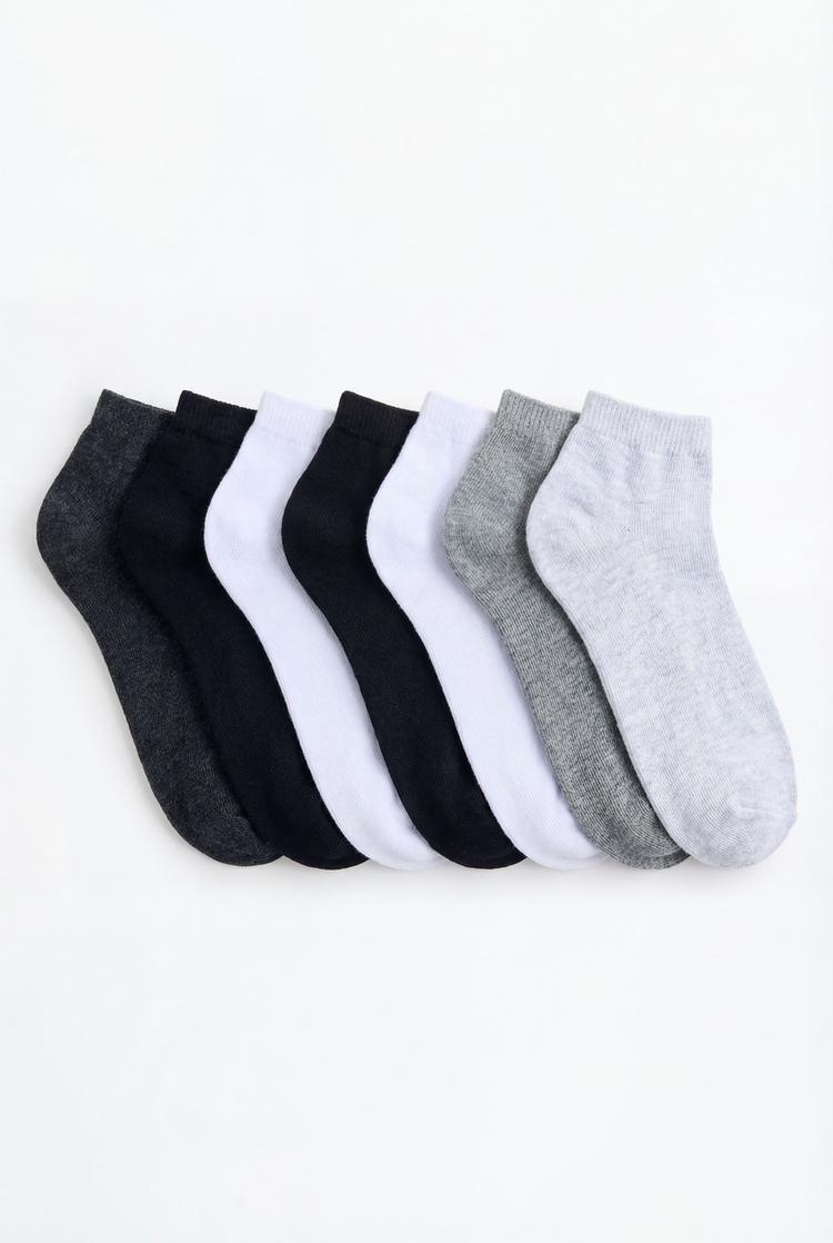 Basic short socks (7-pack) — GREY