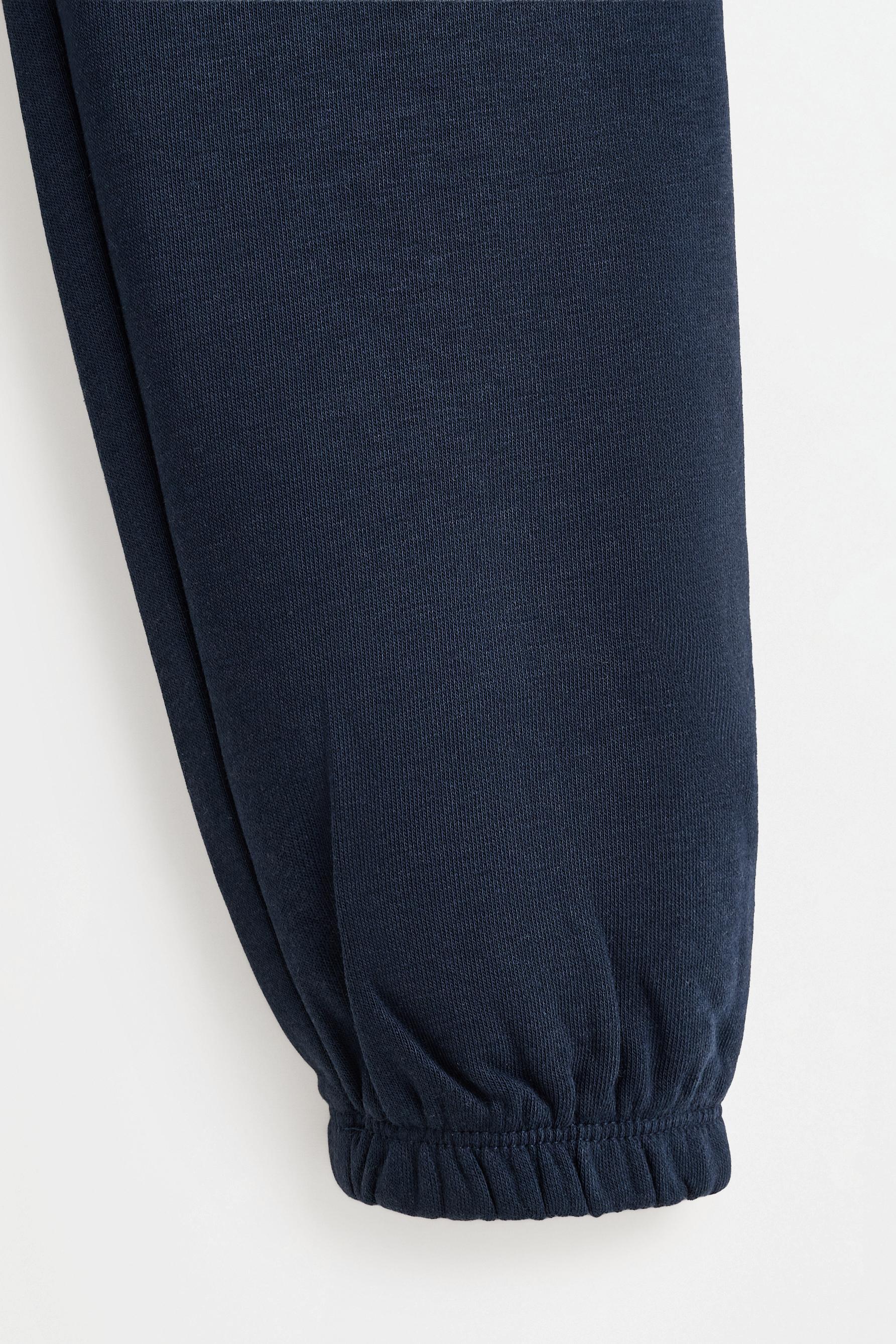 Solid plush trousers — NAVY