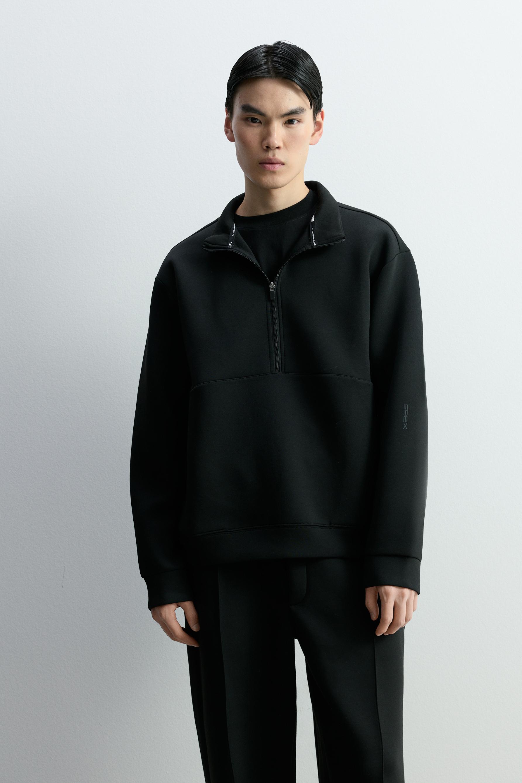 X-365 neoprene-effect half-zip sweatshirt - Balloon - Jeans