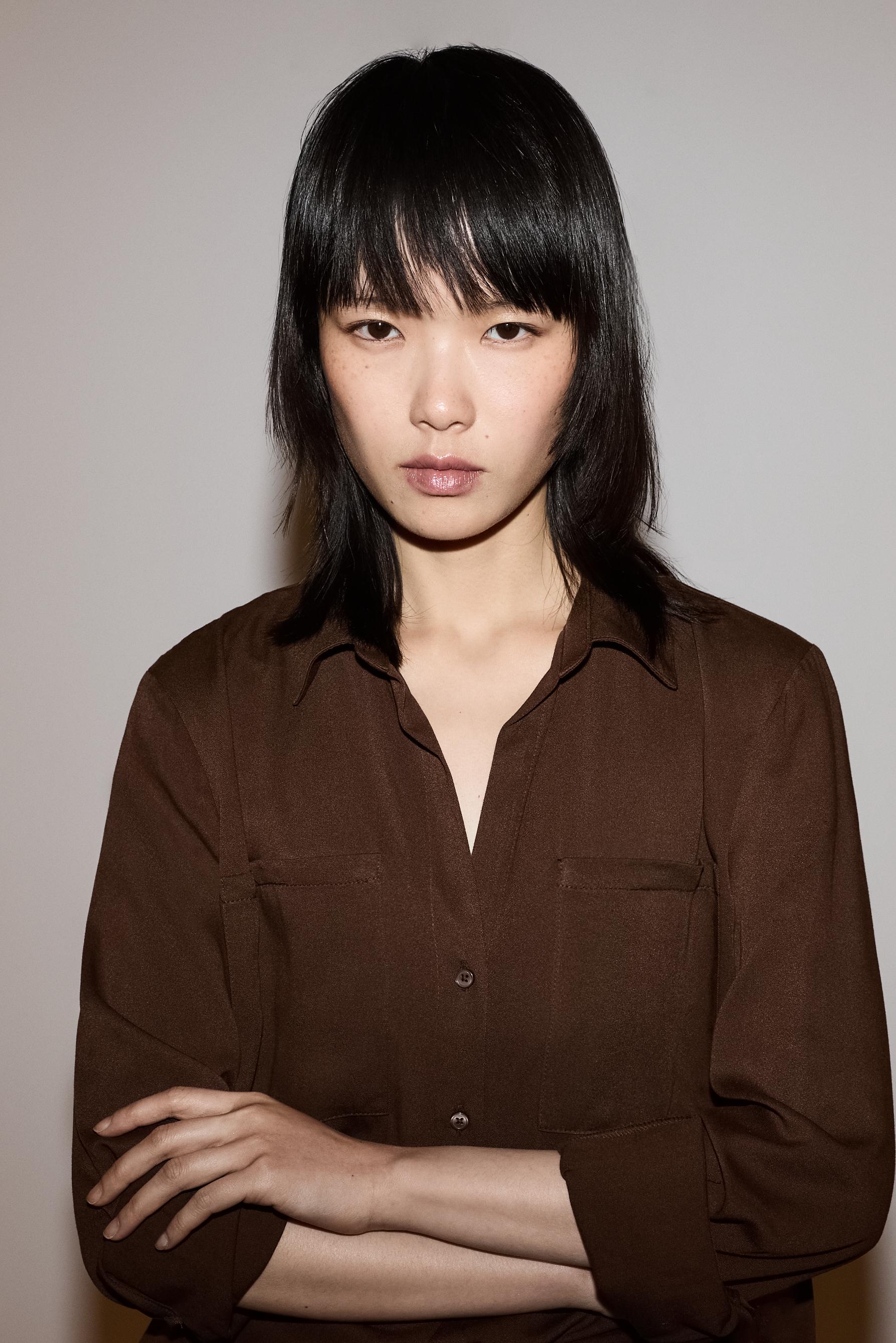 Flowy pocket shirt — PALE BROWN