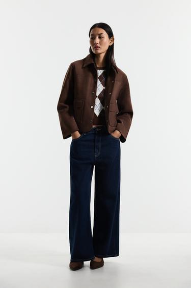 Faux suede jacket — CHOCOLATE BROWN 3