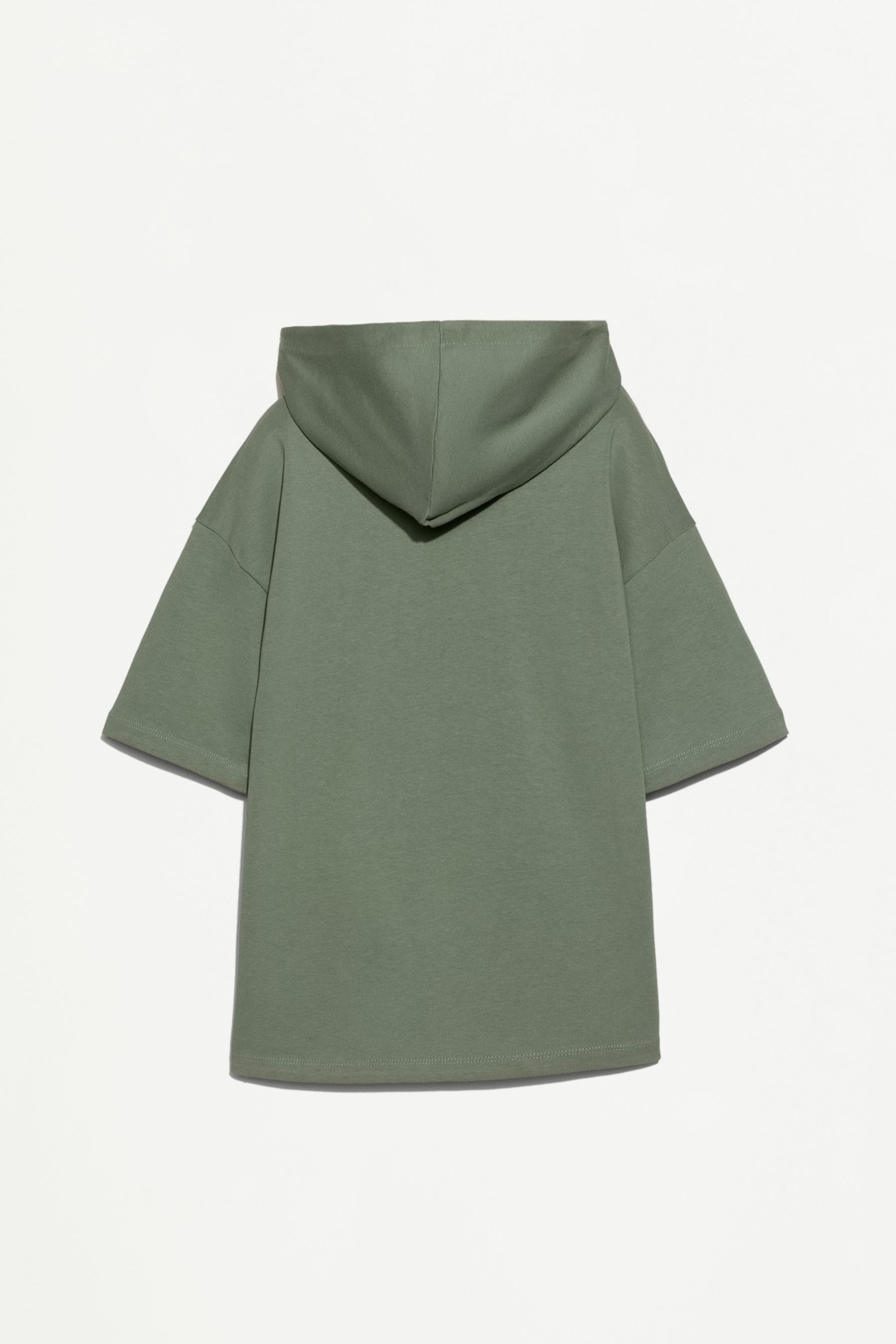 Heavy jersey hooded short sleeve T-shirt — FADED GREEN