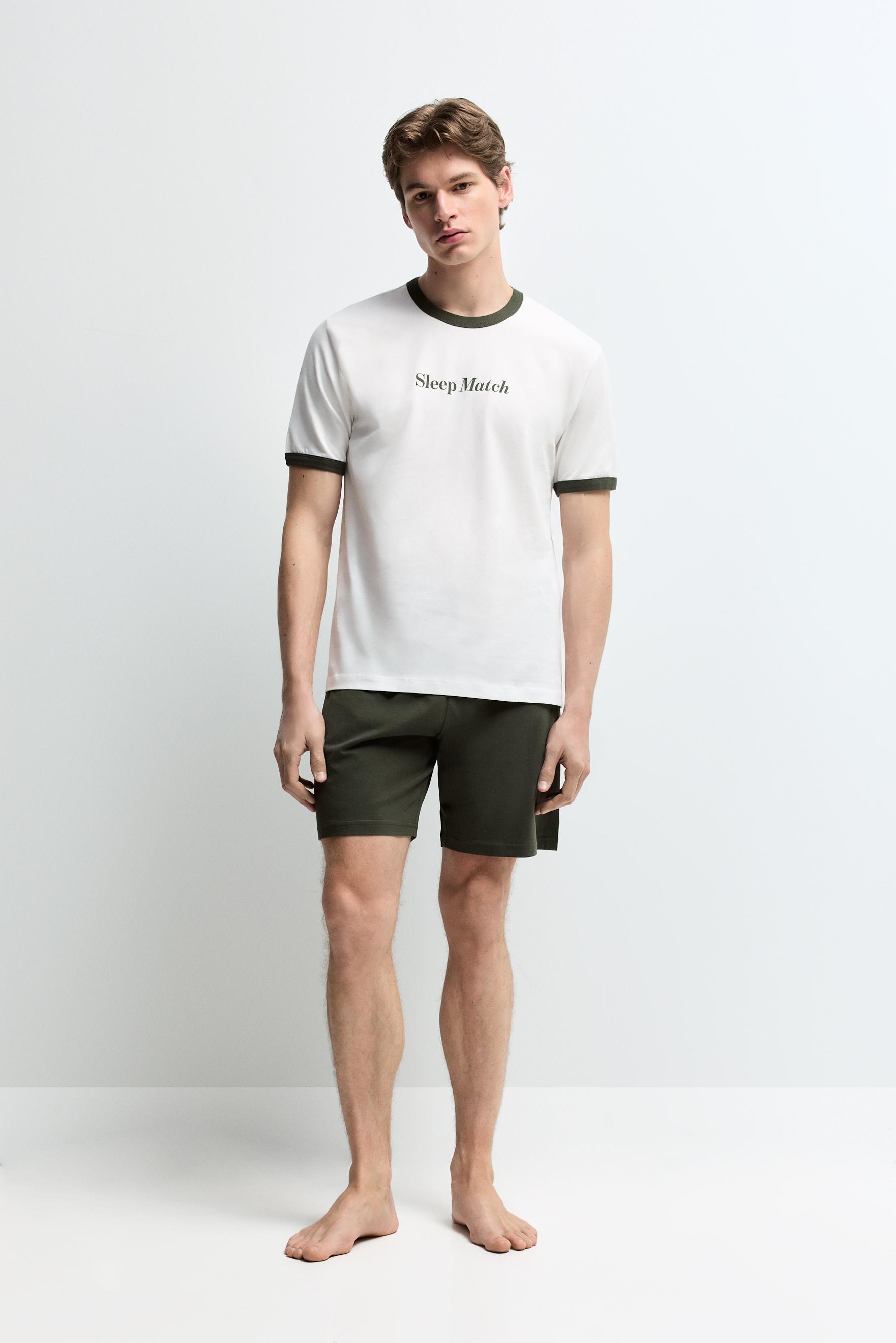 Pijama corto contraste