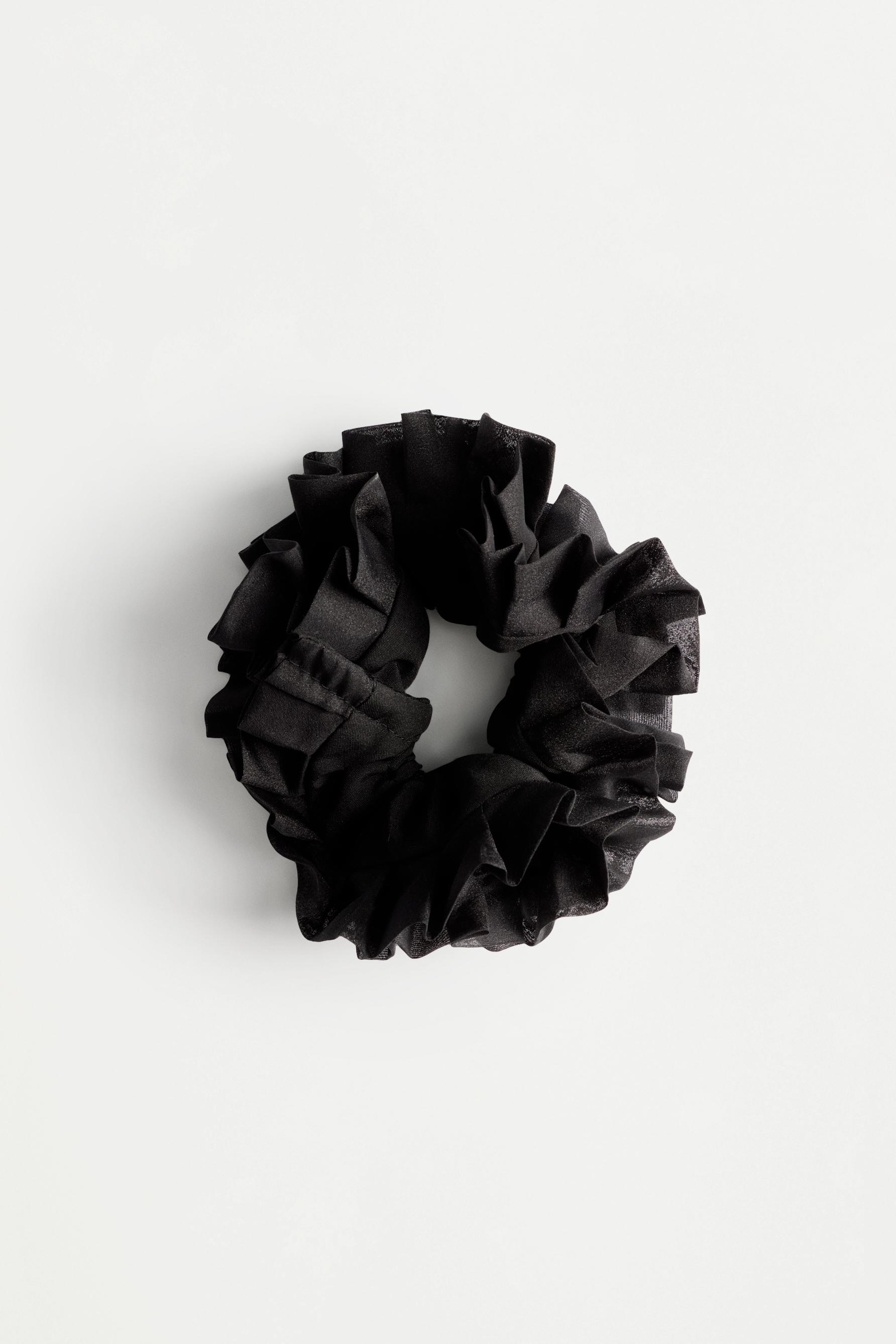 XL Flower Scrunchie — BLACK