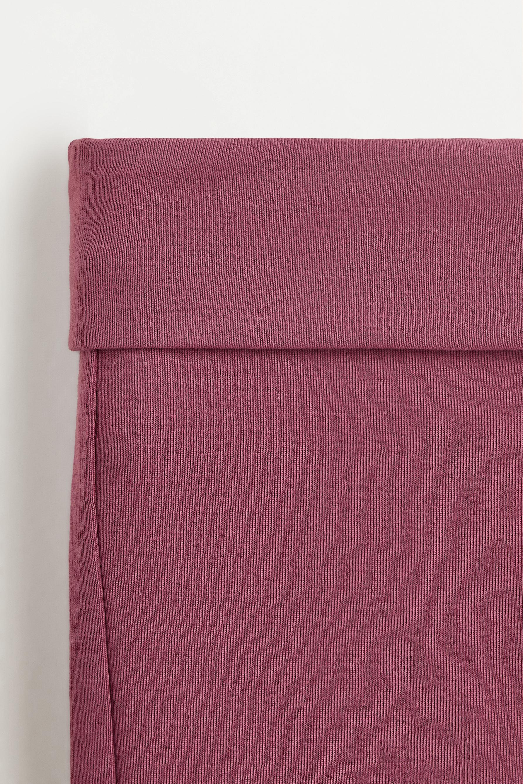 Cycling leggings with fold-over waist — PURPLE