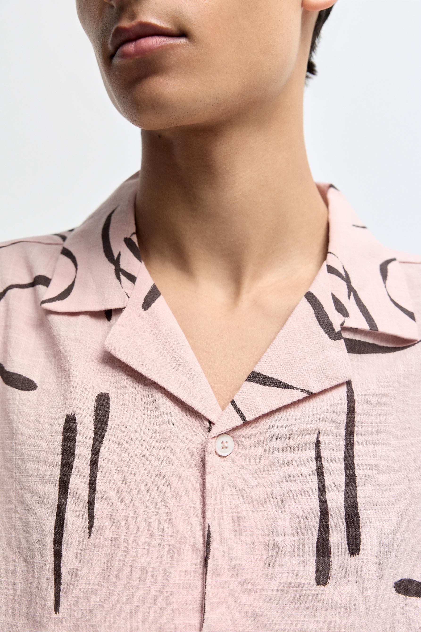 Cotton resort shirt — NEON PINK