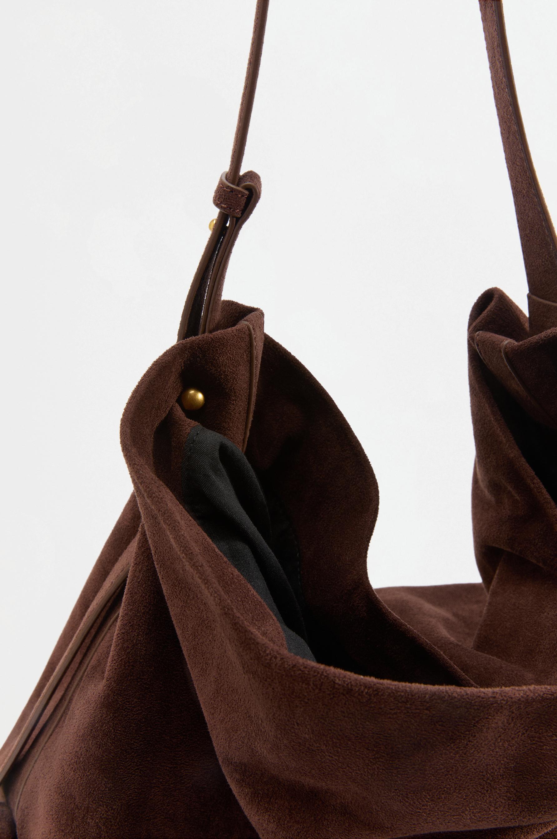 Faux suede shopper bag — BROWN