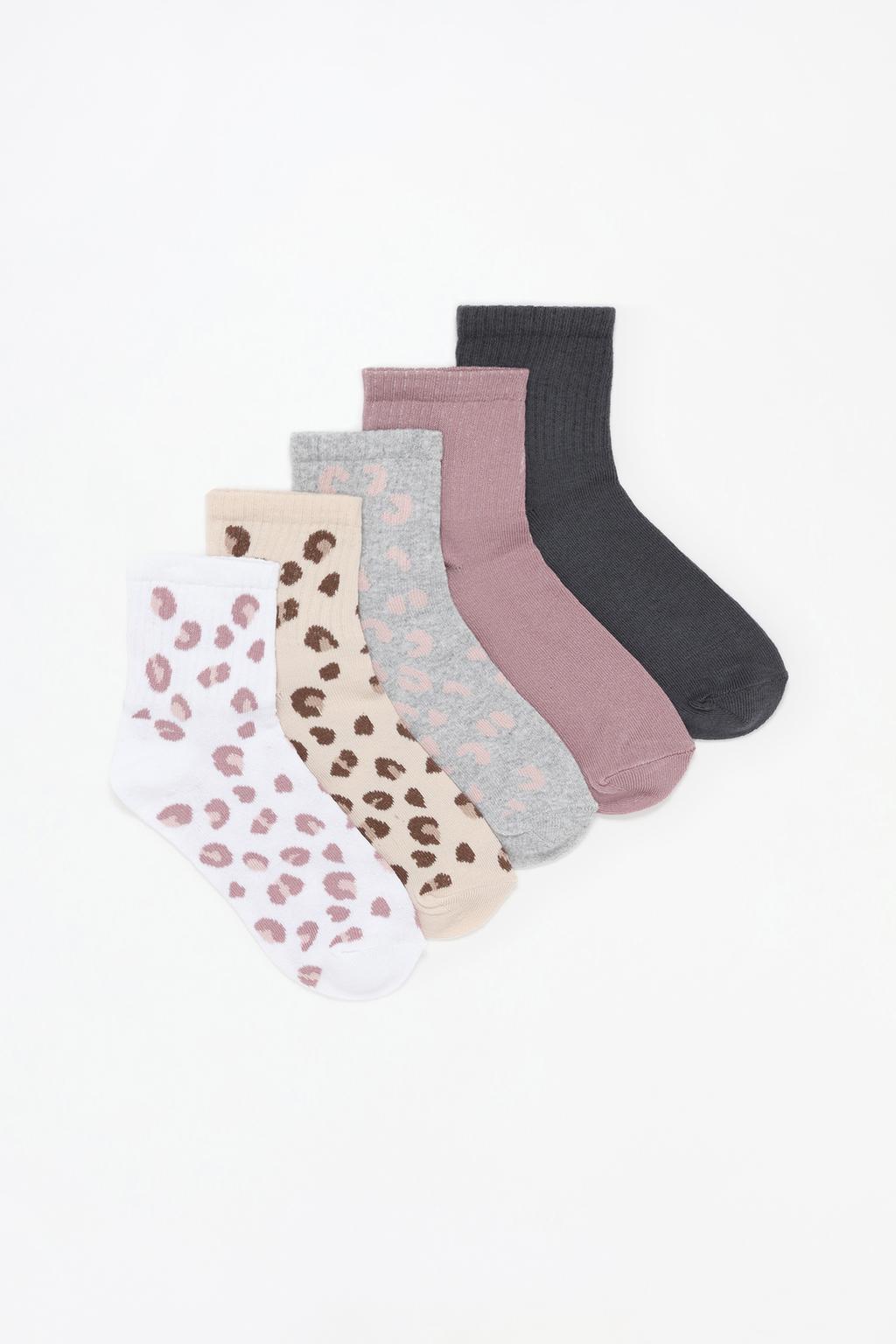 Pack 3 pares calcetines cortos animal print