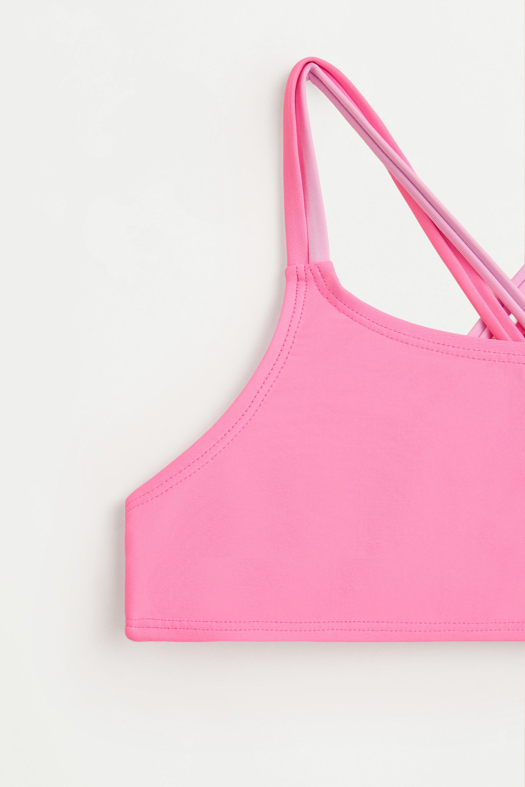 Bikini with double crossed straps — NEON PINK