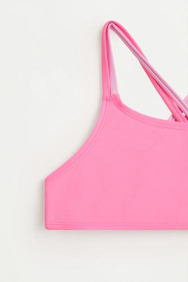Bikini with double crossed straps — NEON PINK 3