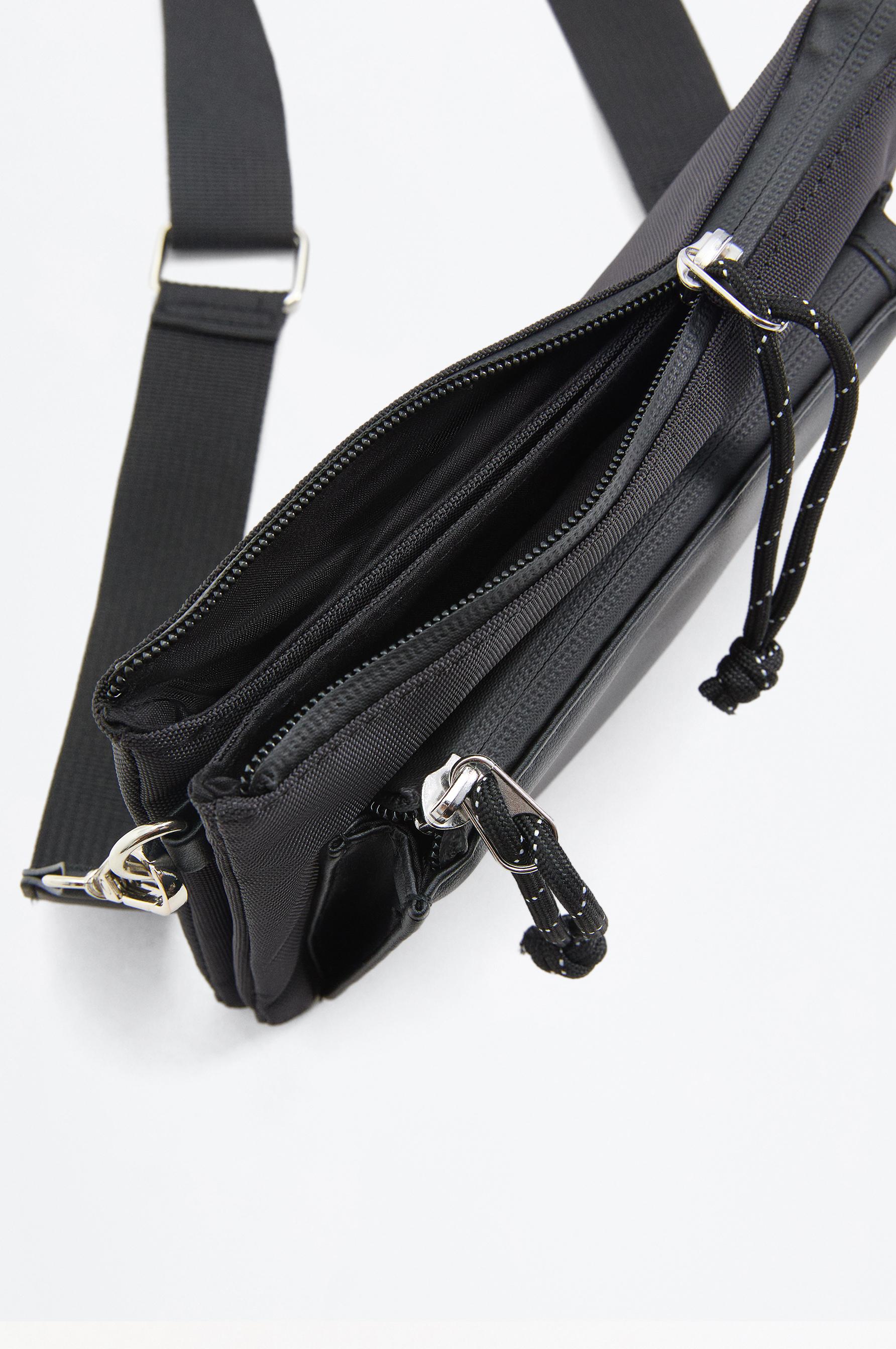 Nylon shoulder bag — BLACK
