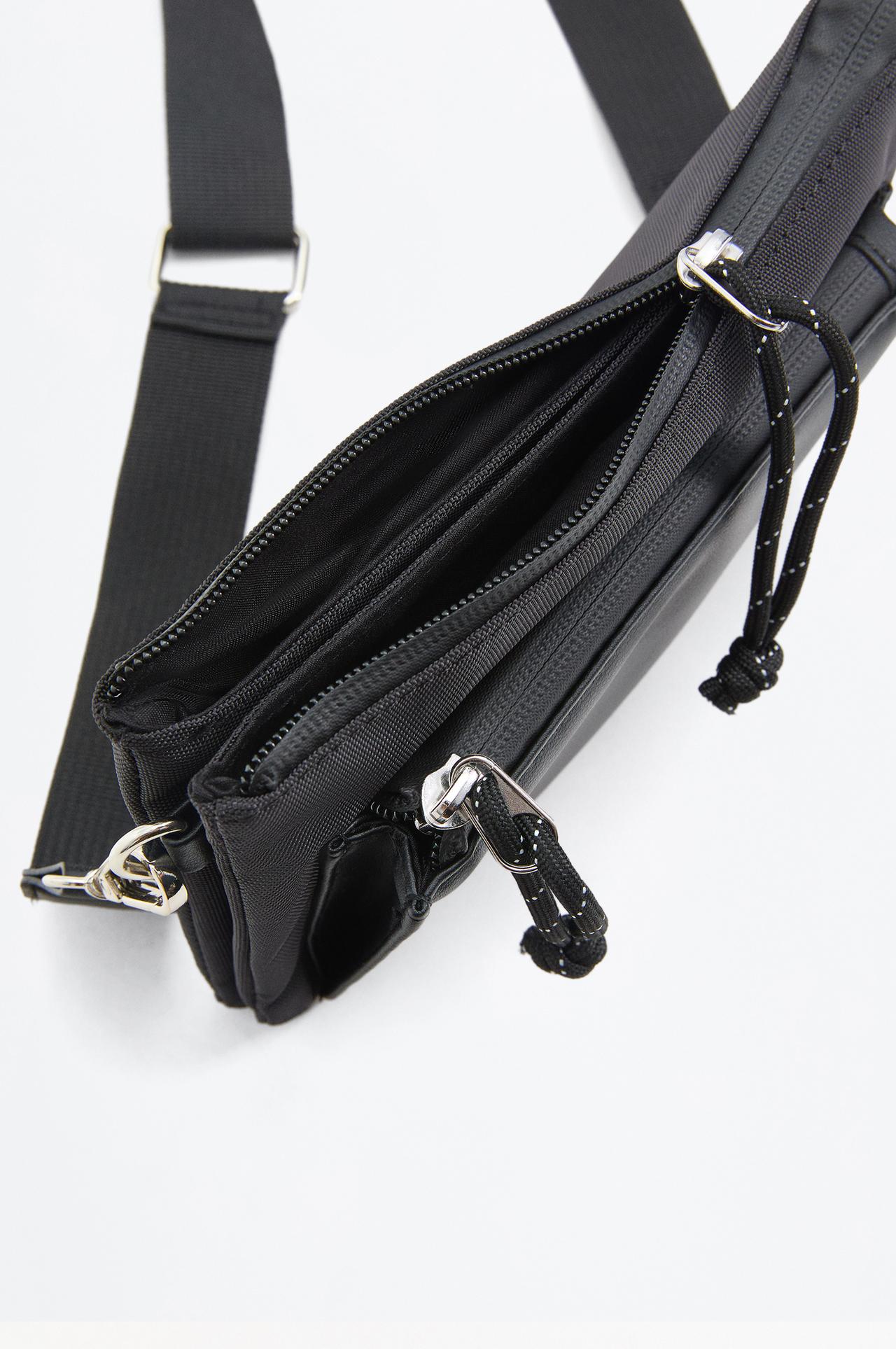 Nylon shoulder bag — BLACK